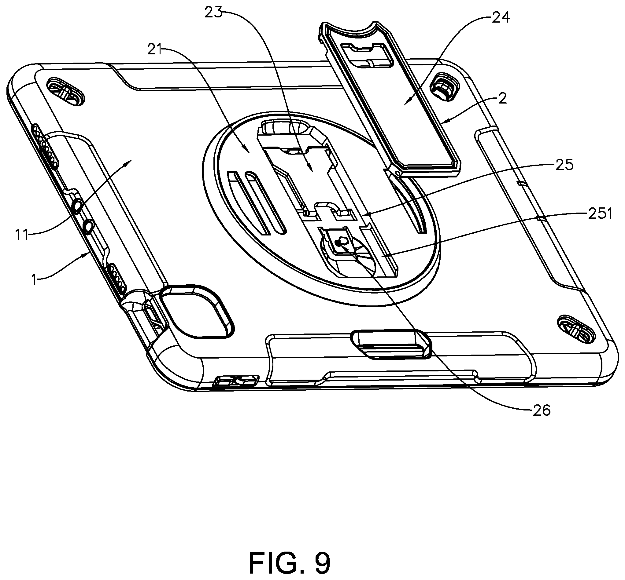 Patent US11815950 Figure 9 – Clamshell tablet protective case
