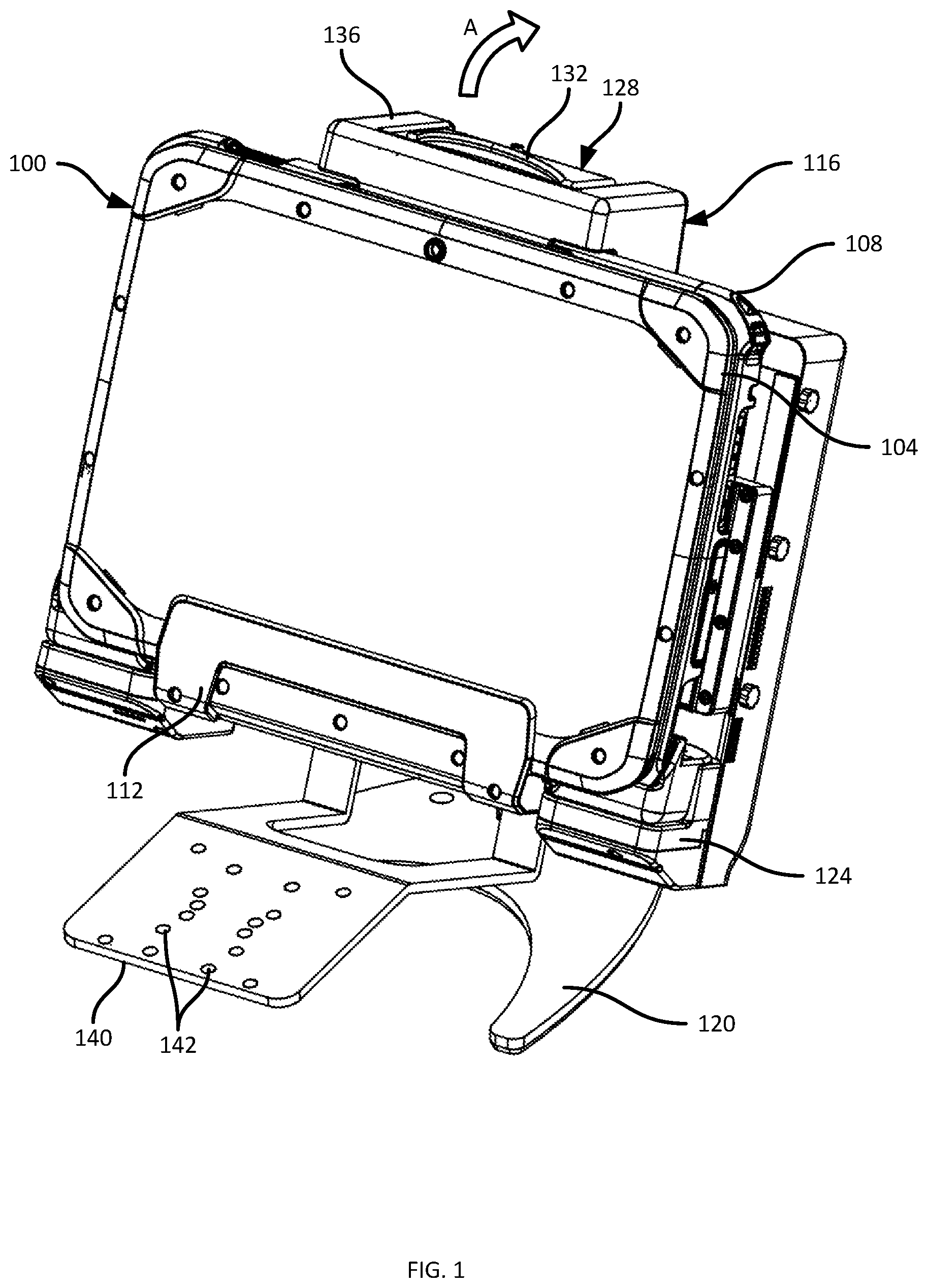 Patent US11815952 Figure 1 – Modular dock for mobile computing devices