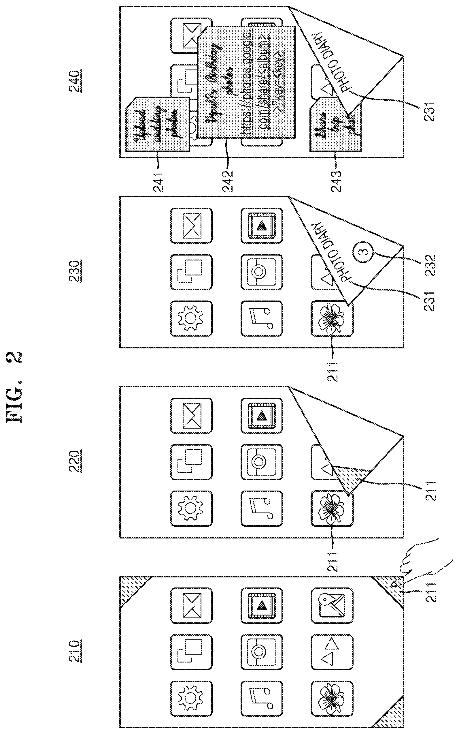 Patent US11815954 Figure 2 – Method and electronic device for performing operation on basis of bending
