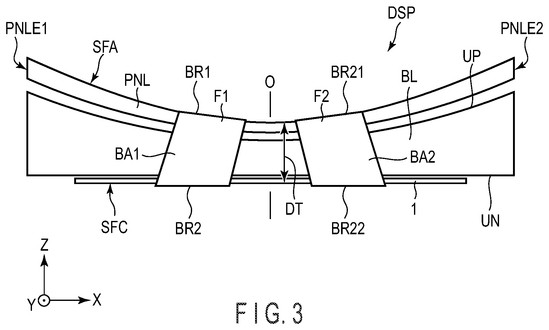 Patent US11815955 Figure 3 – Display device, flexible wiring board, and manufacturing method of display device