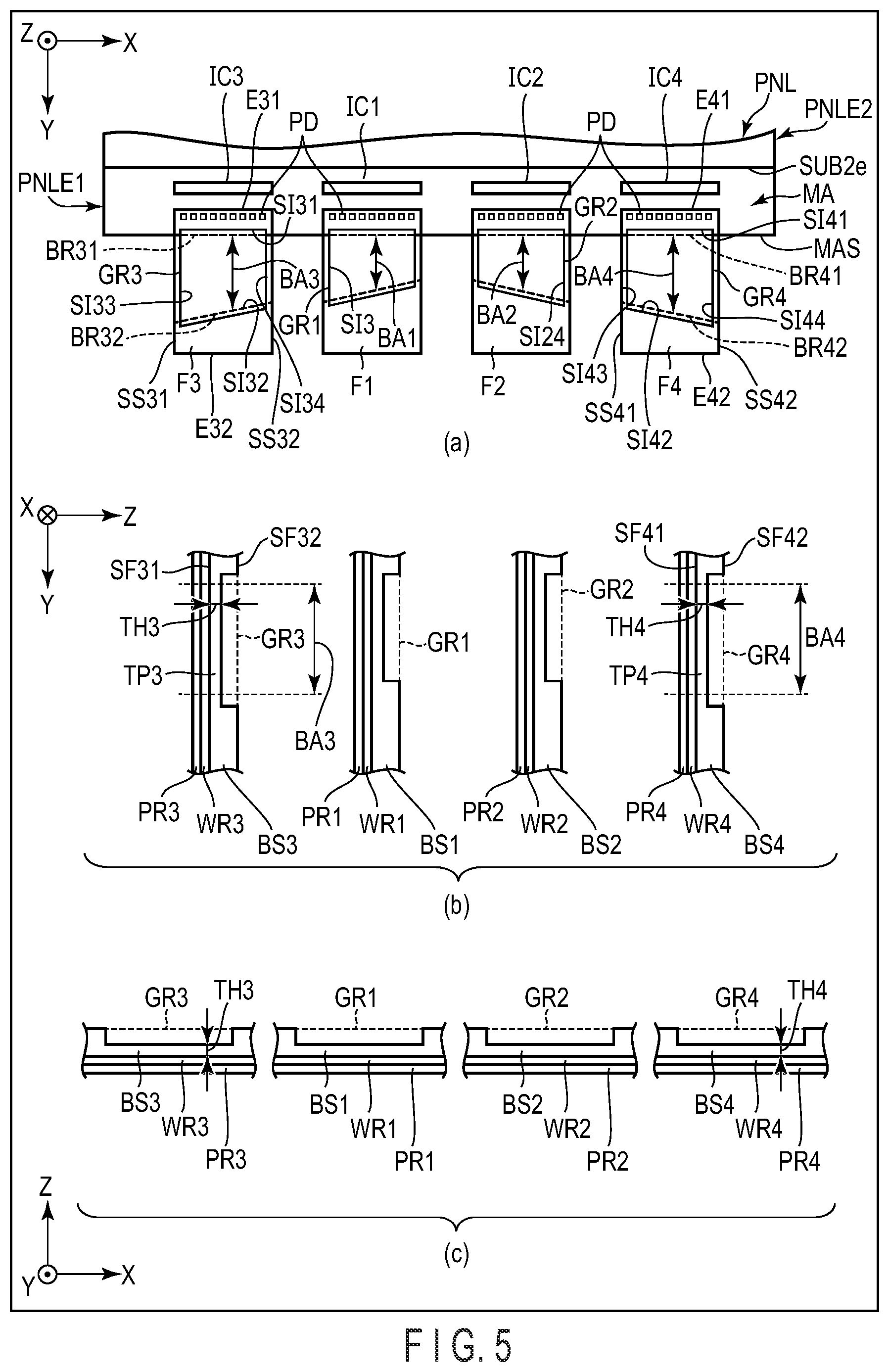 Patent US11815955 Figure 5 – Display device, flexible wiring board, and manufacturing method of display device