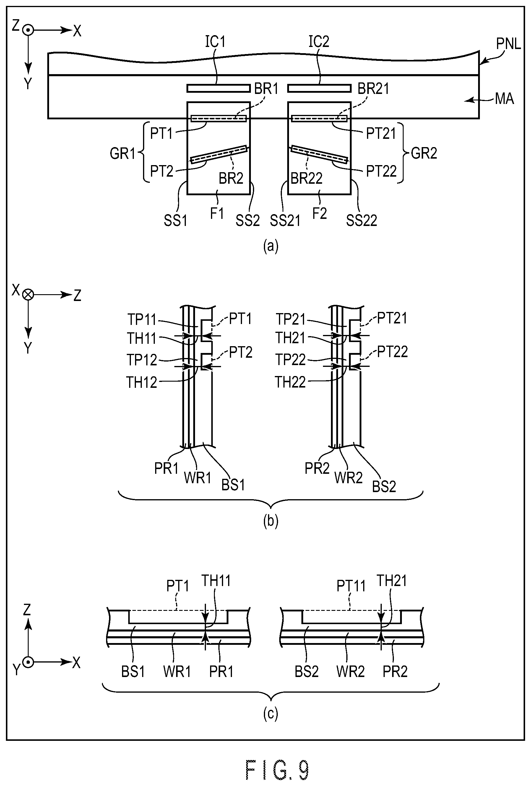 Patent US11815955 Figure 9 – Display device, flexible wiring board, and manufacturing method of display device