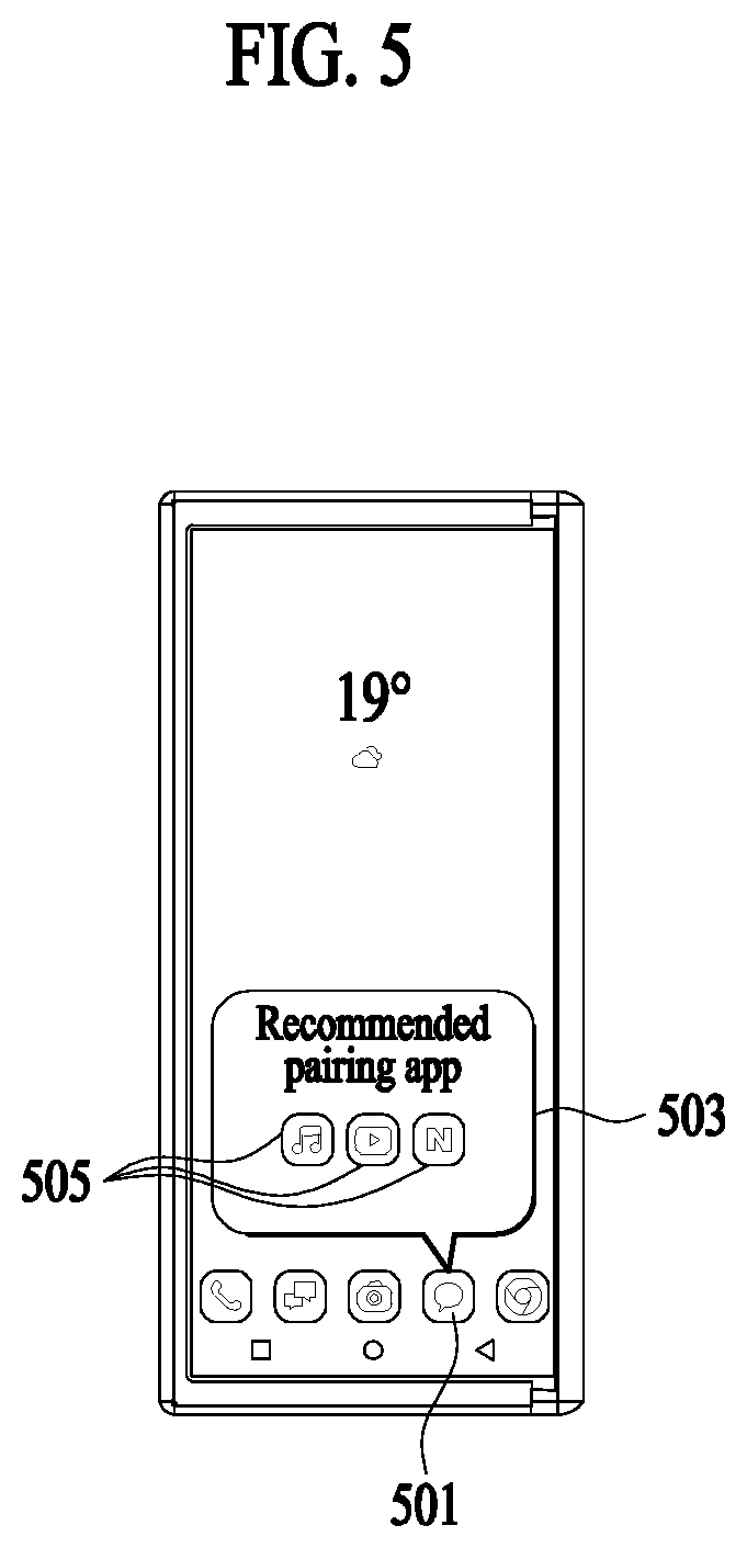 Patent US11815958 Figure 5 – Electronic device for displaying application-related content, and method for controlling same