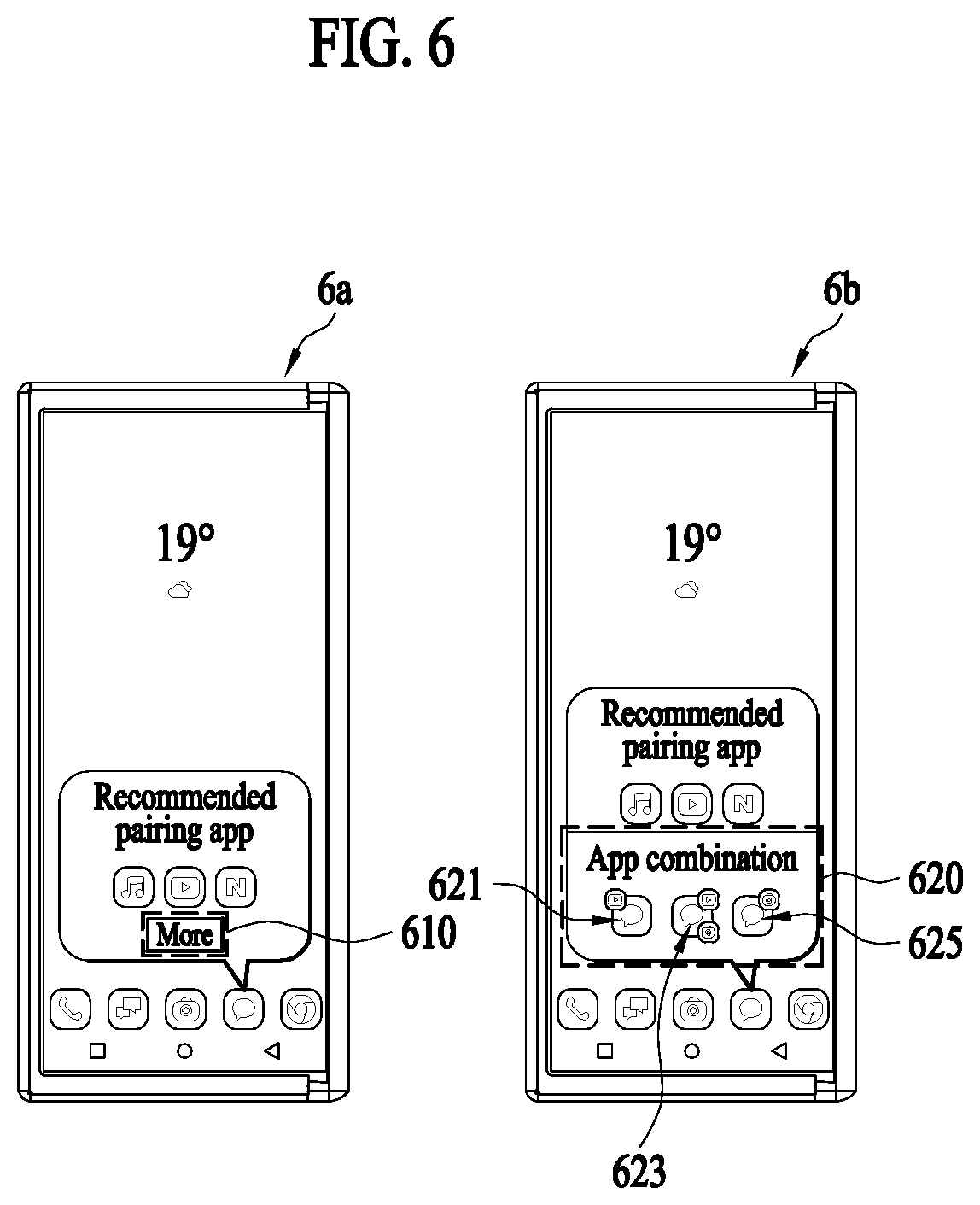 Patent US11815958 Figure 6 – Electronic device for displaying application-related content, and method for controlling same