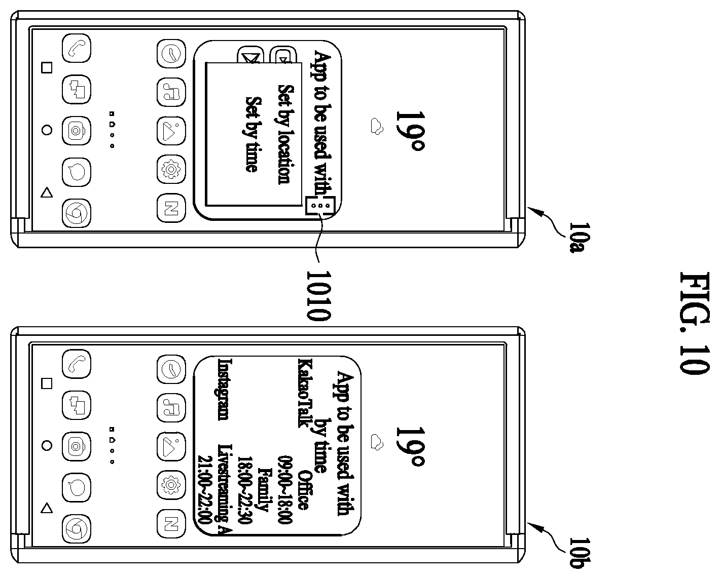 Patent US11815958 Figure 10 – Electronic device for displaying application-related content, and method for controlling same