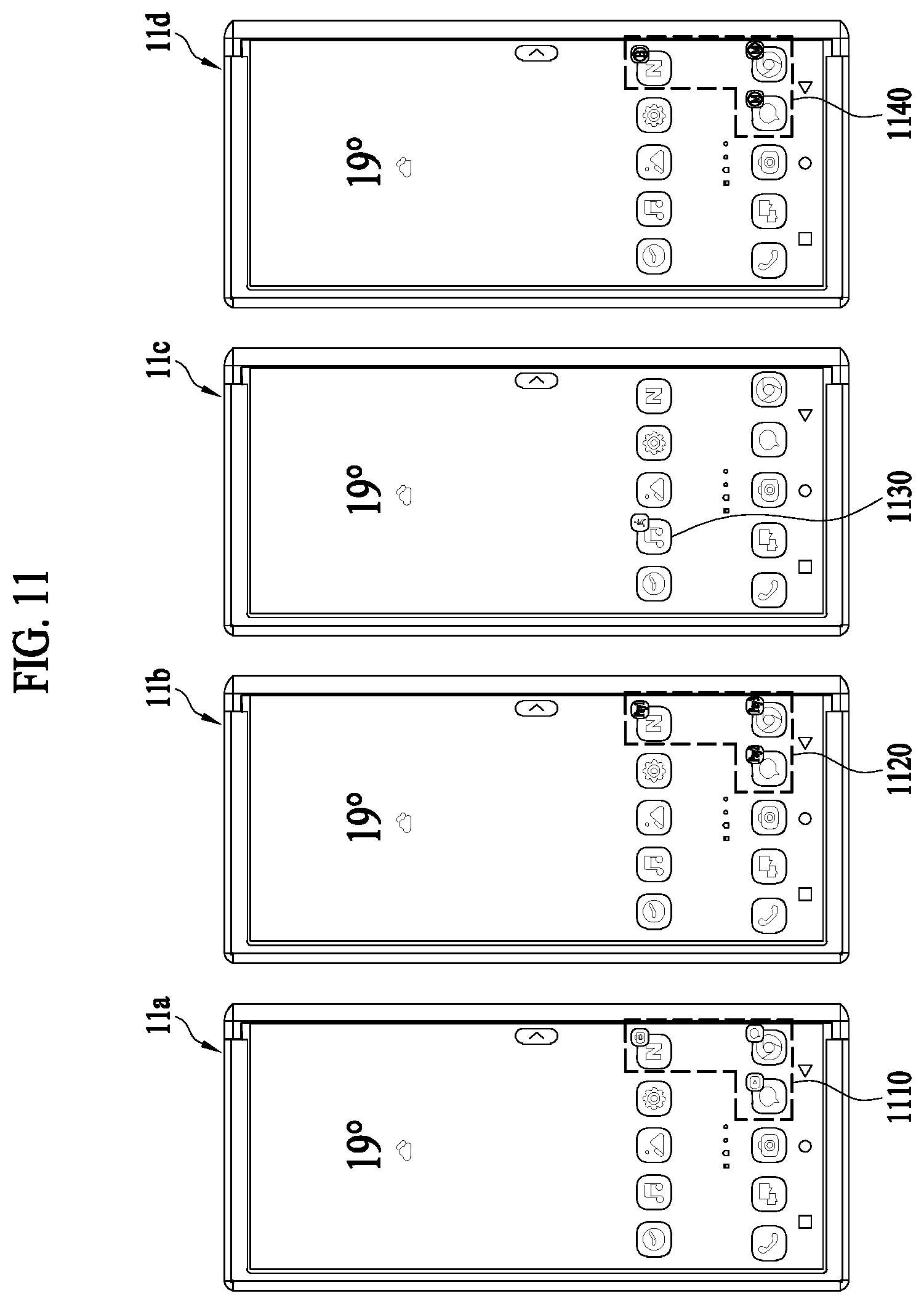 Patent US11815958 Figure 11 – Electronic device for displaying application-related content, and method for controlling same