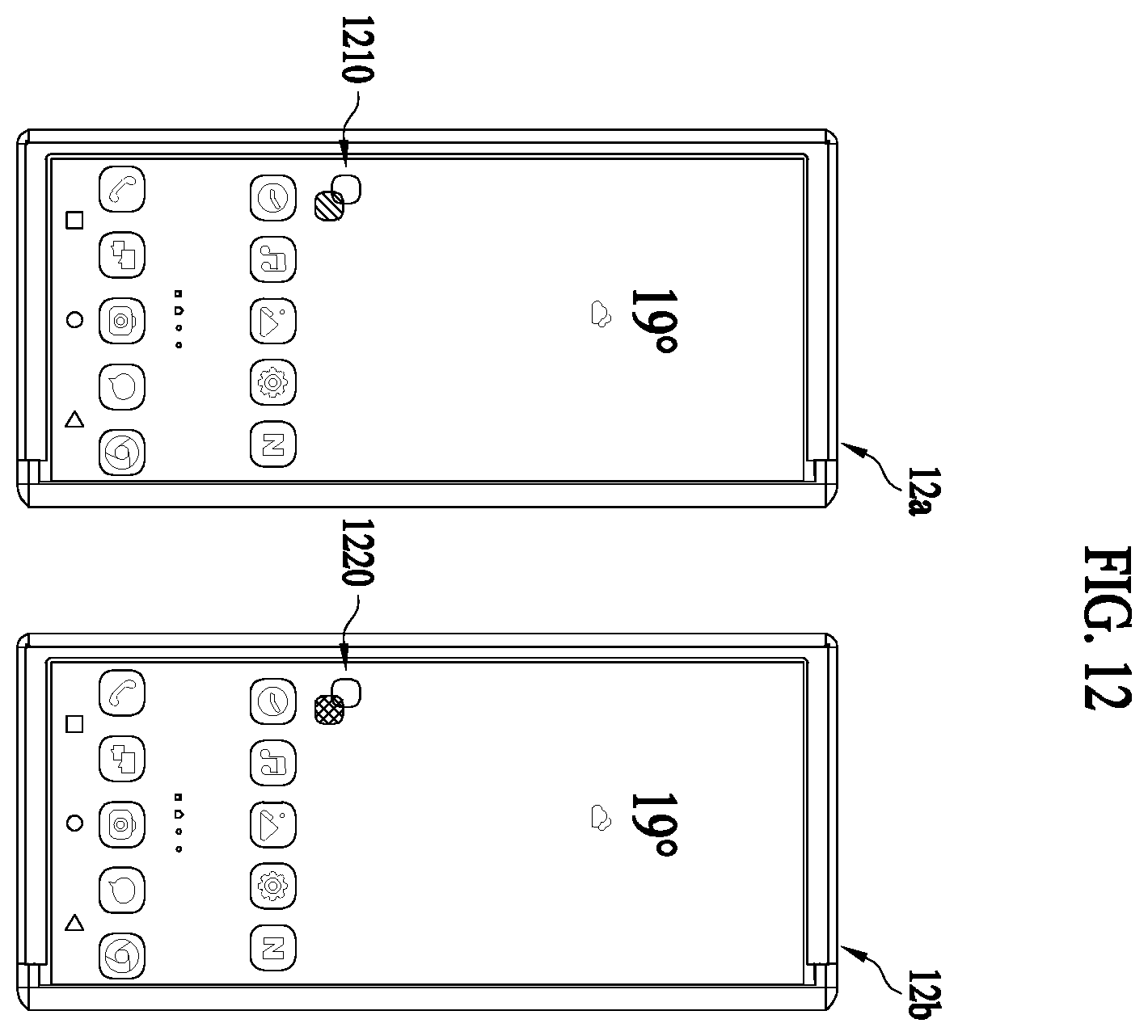 Patent US11815958 Figure 12 – Electronic device for displaying application-related content, and method for controlling same