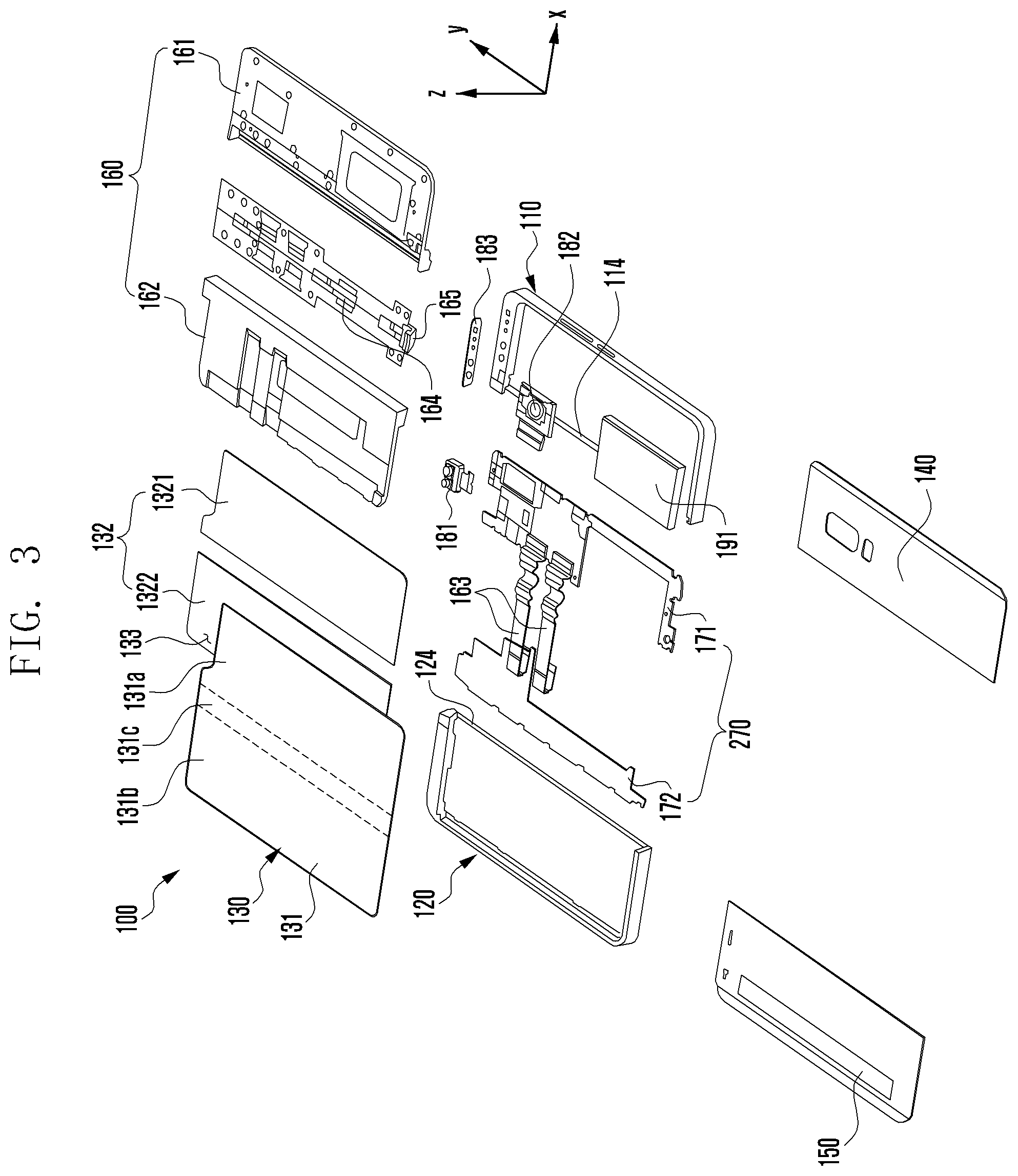 Patent US11815963 Figure 3 – Electronic device comprising wiring member fixing structure