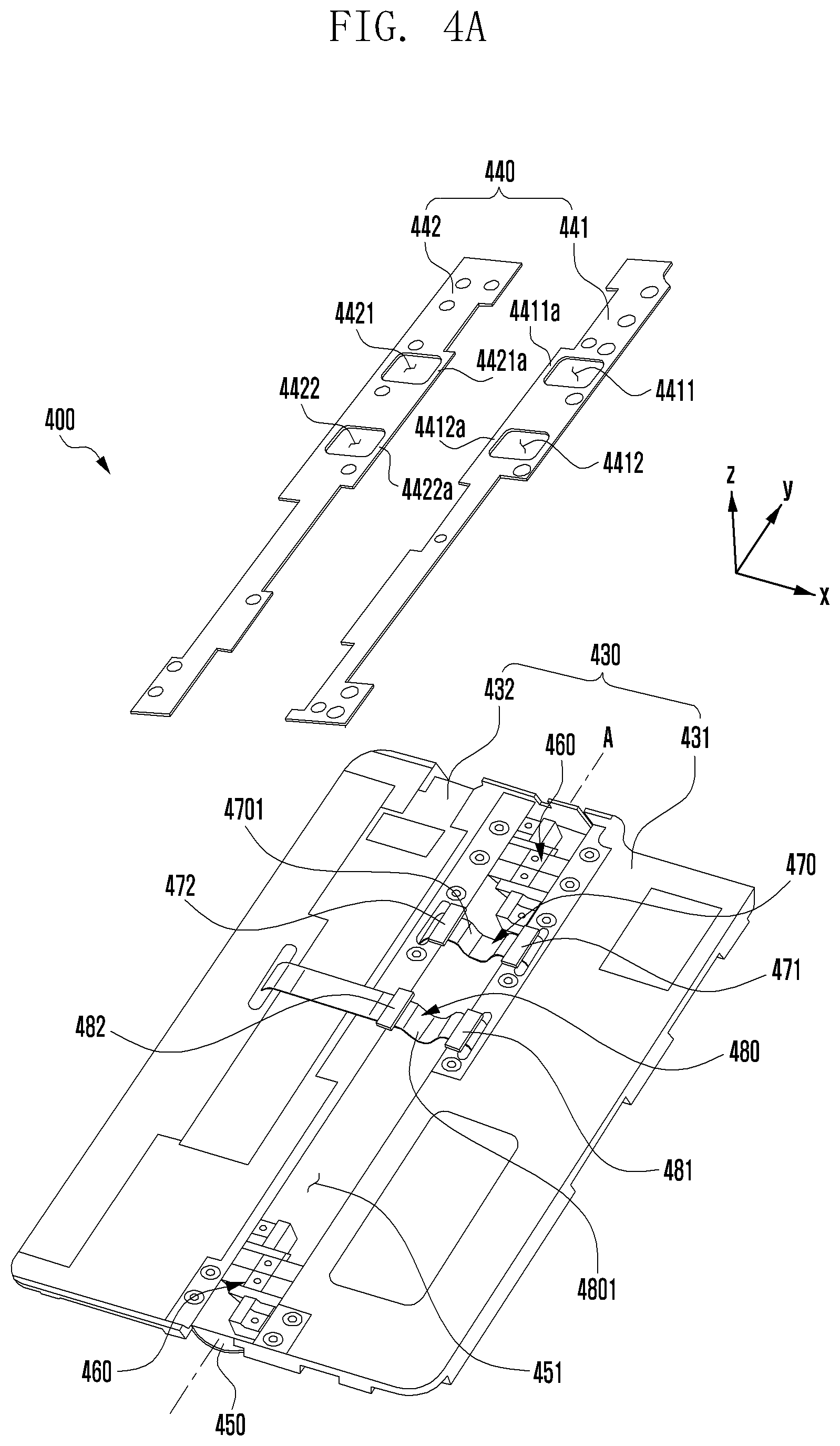 Patent US11815963 Figure 4 – Electronic device comprising wiring member fixing structure
