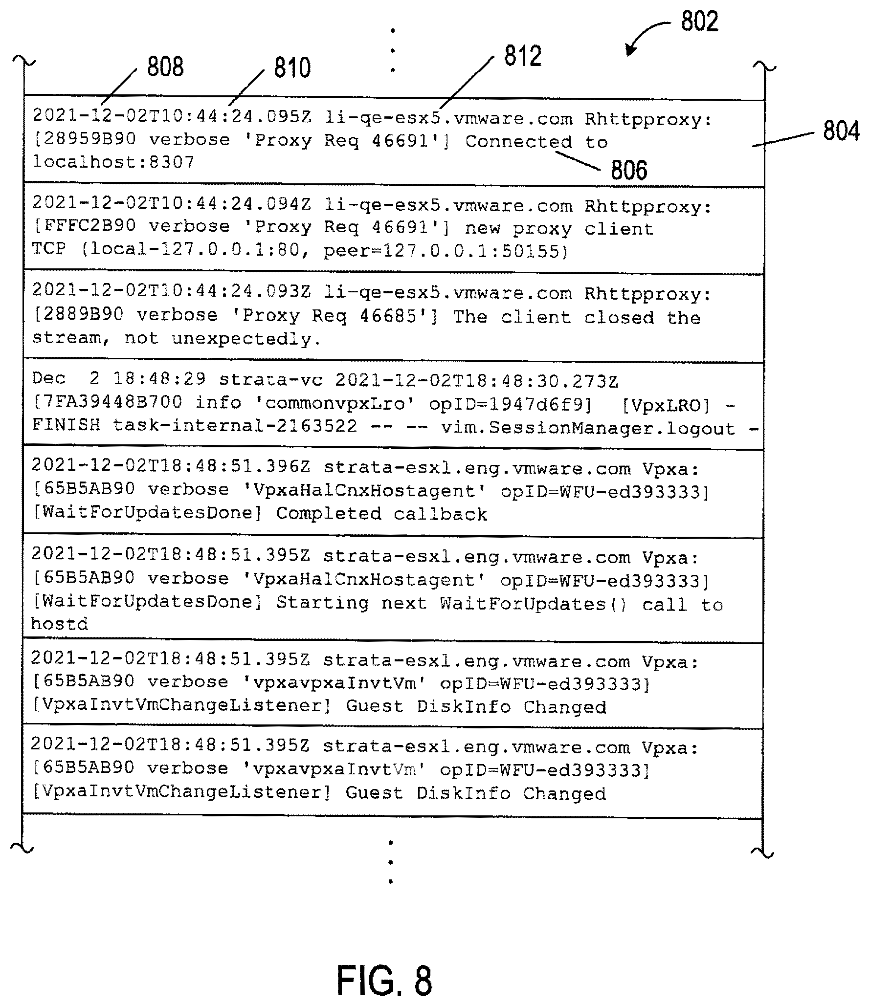 Patent US11815989 Figure 8 – Automated methods and systems for identifying problems in data center objects
