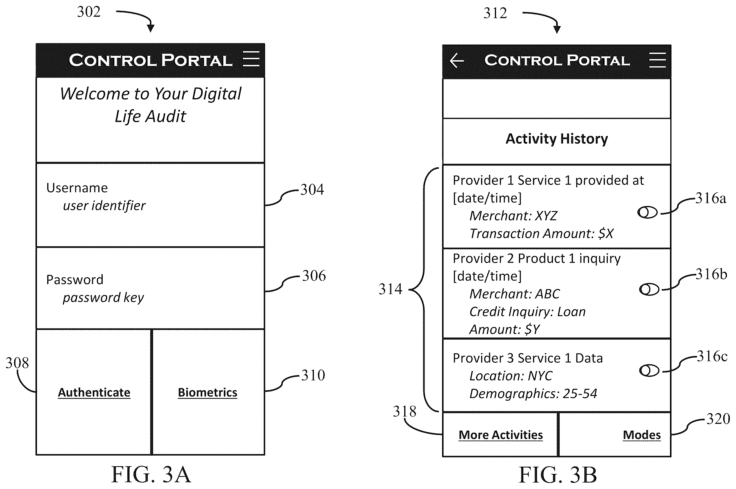 Patent US11818135 Figure 3 – Digital account controls portal and protocols for federated and non-federated systems and devices