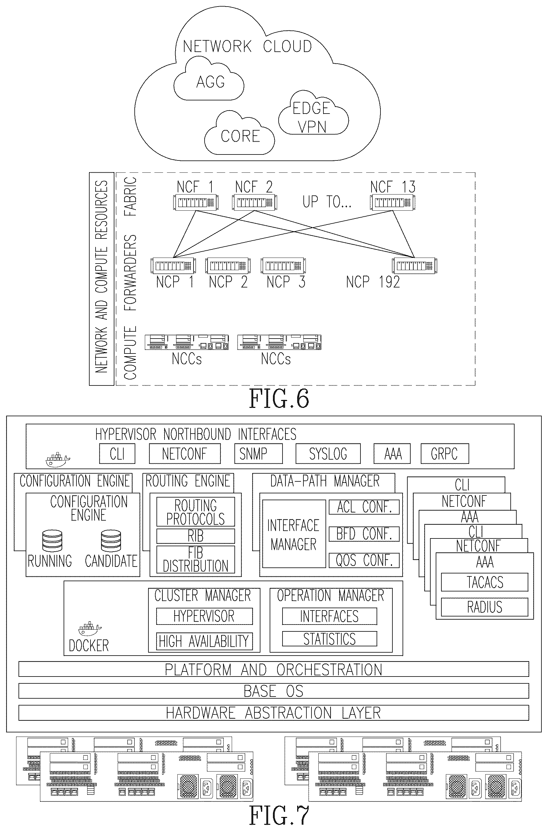 Patent US11818230 Figure 4 – Virtualization of multiple network functions in high-scale routing