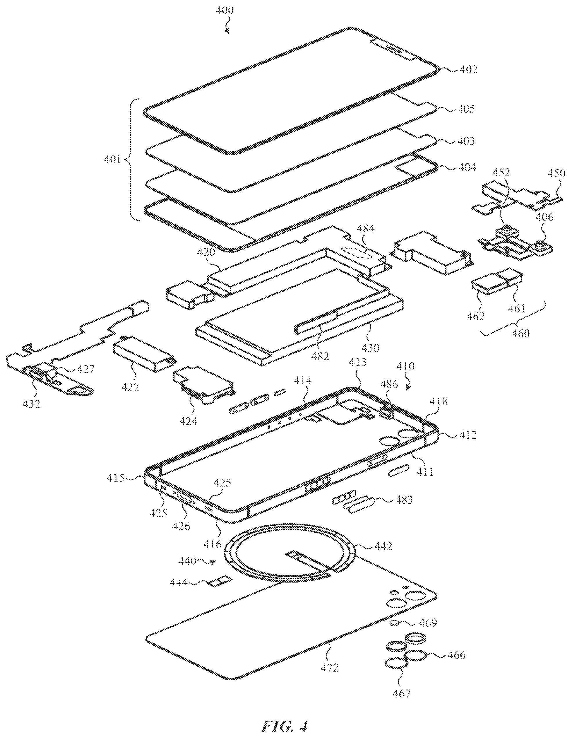 Patent US11818281 Figure 7 – Handheld electronic device