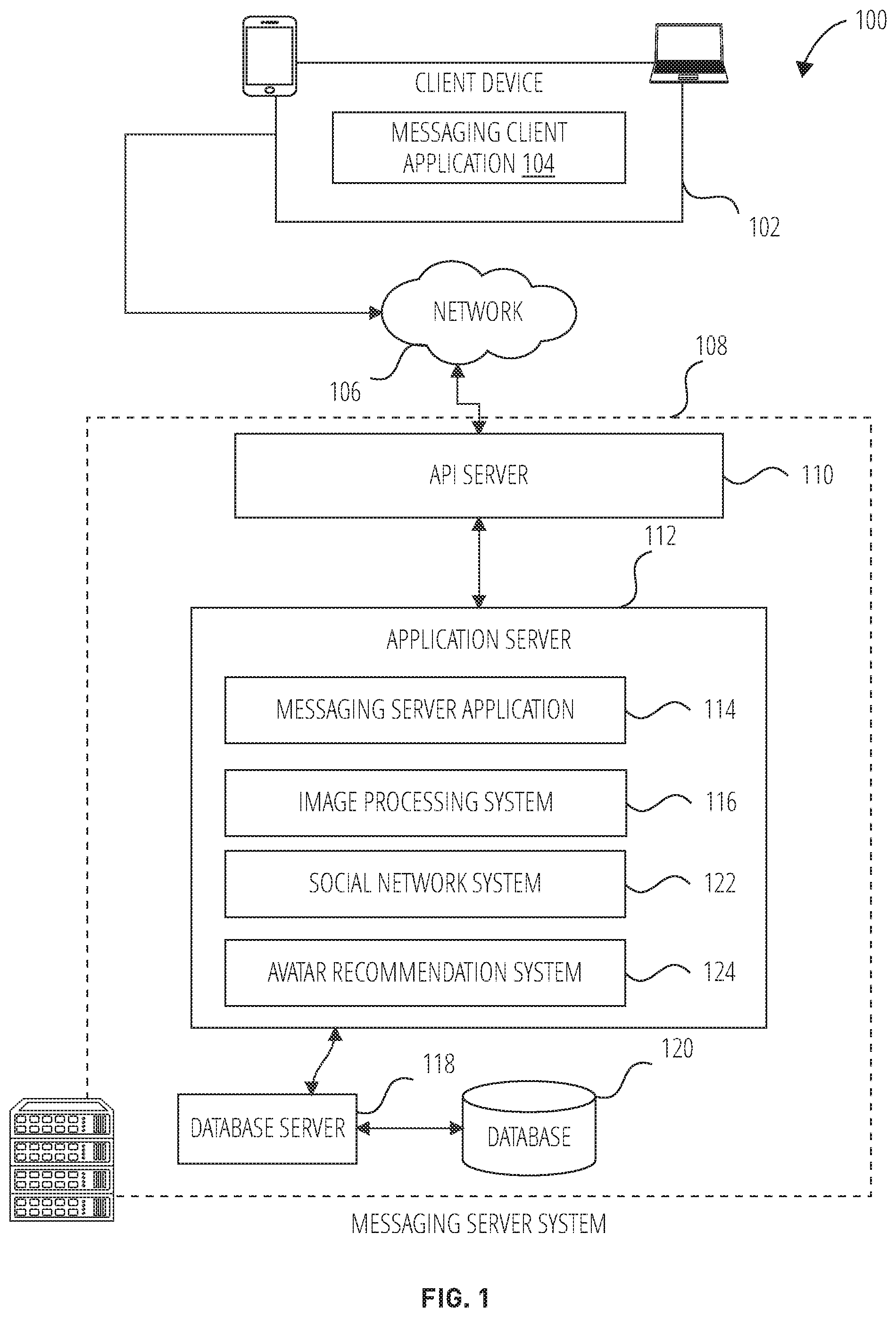 Patent US11818286 Figure 1 – Avatar recommendation and reply