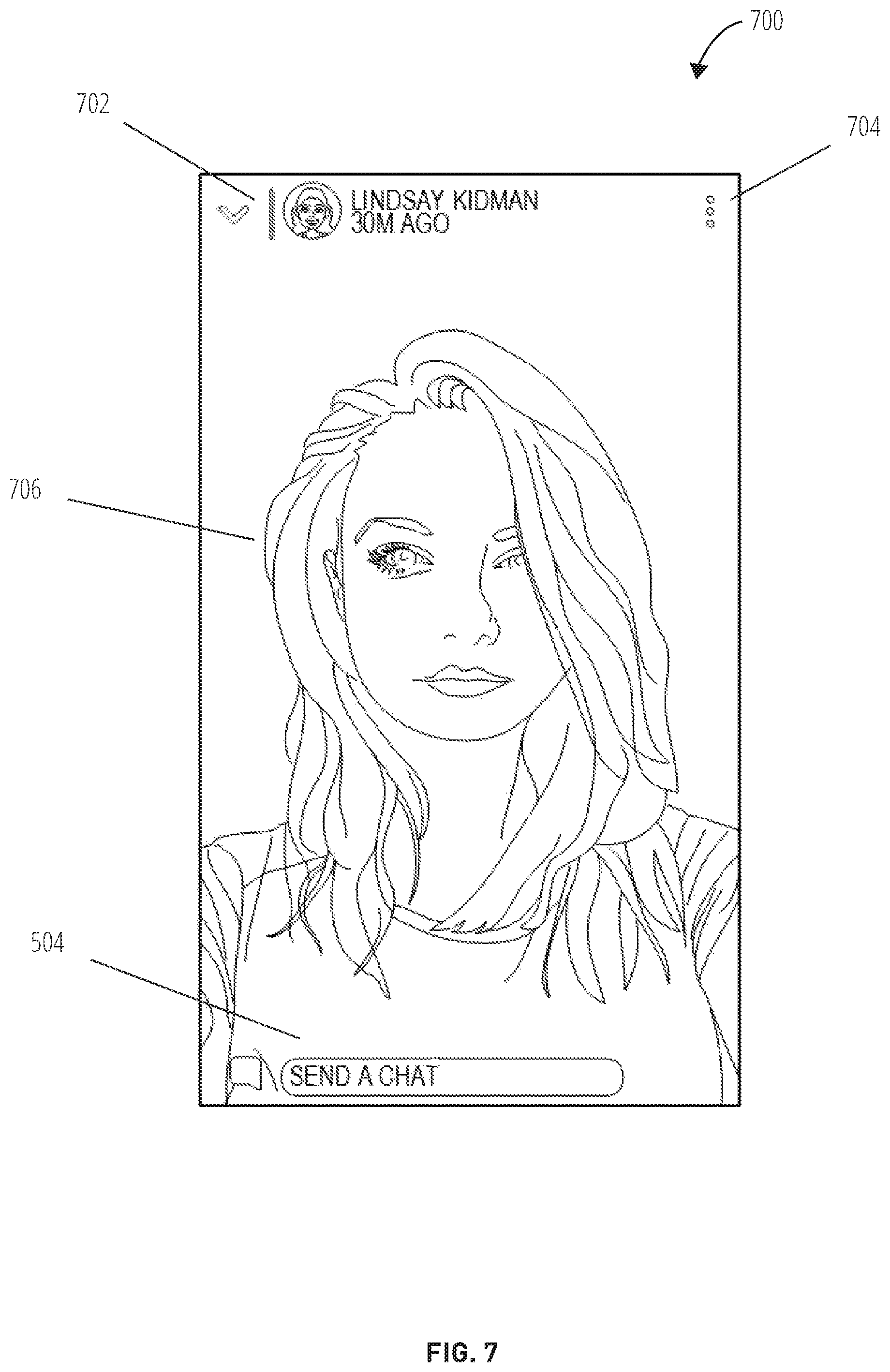 Patent US11818286 Figure 7 – Avatar recommendation and reply