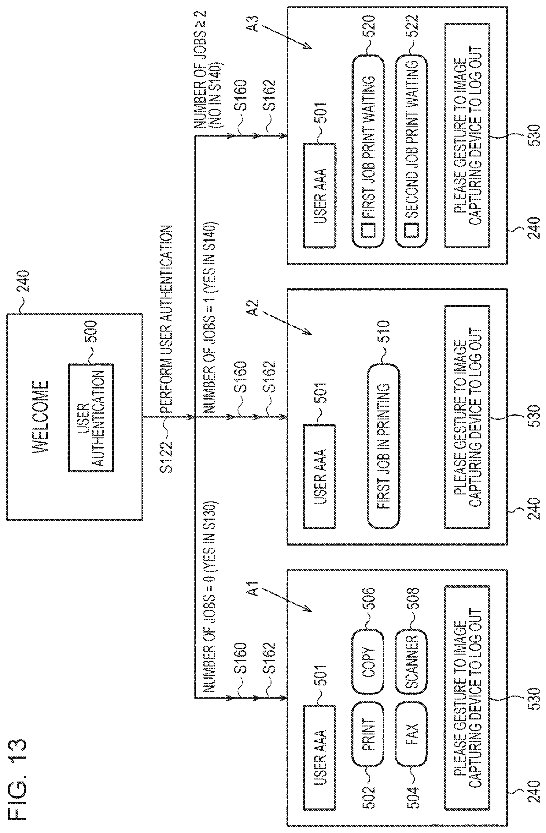 Patent US11818306 Figure 11 – Processing system, server system, printing device, non-transitory computer-readable storage medium storing program, and processing method for performing logout process of an electronic device