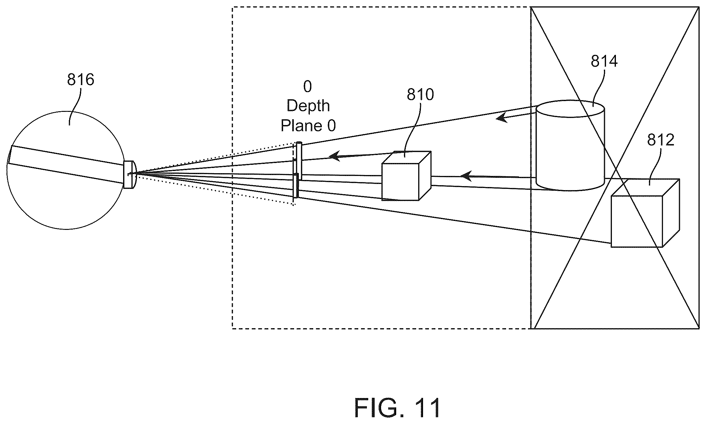 Patent US11818325 Figure 11 – Blended mode three dimensional display systems and methods