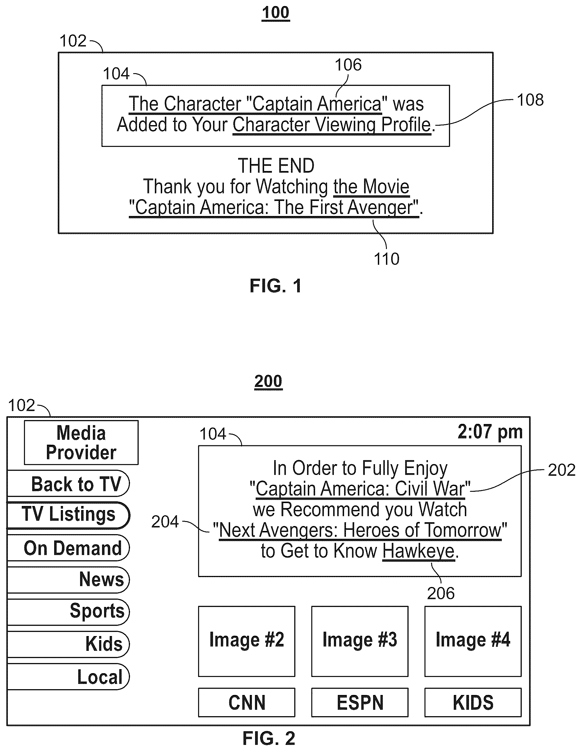 Patent US11818434 Figure 1 – System and methods for recommending a media asset relating to a character unknown to a user