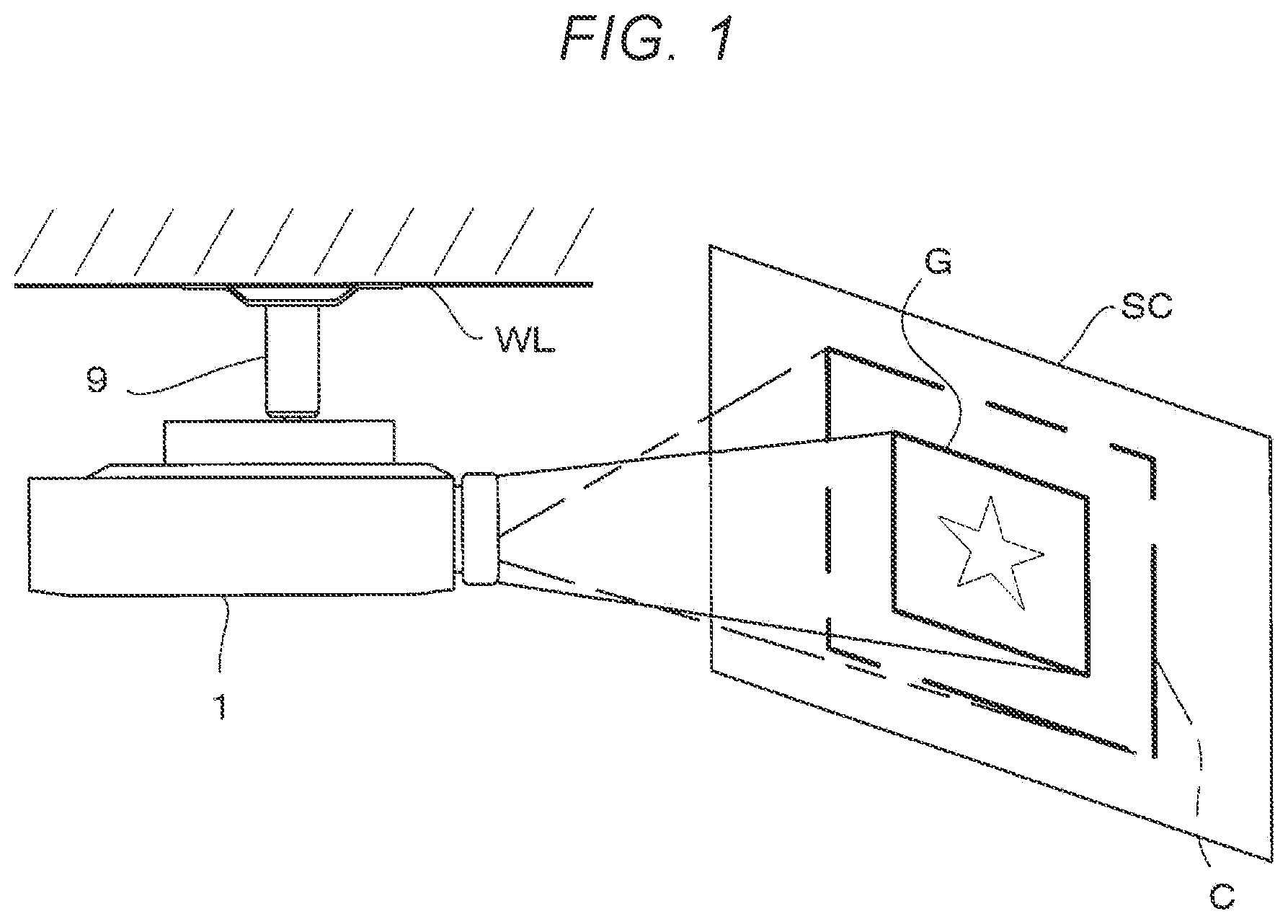 Patent US11818517 Figure 1 – Projector and projector controlling method