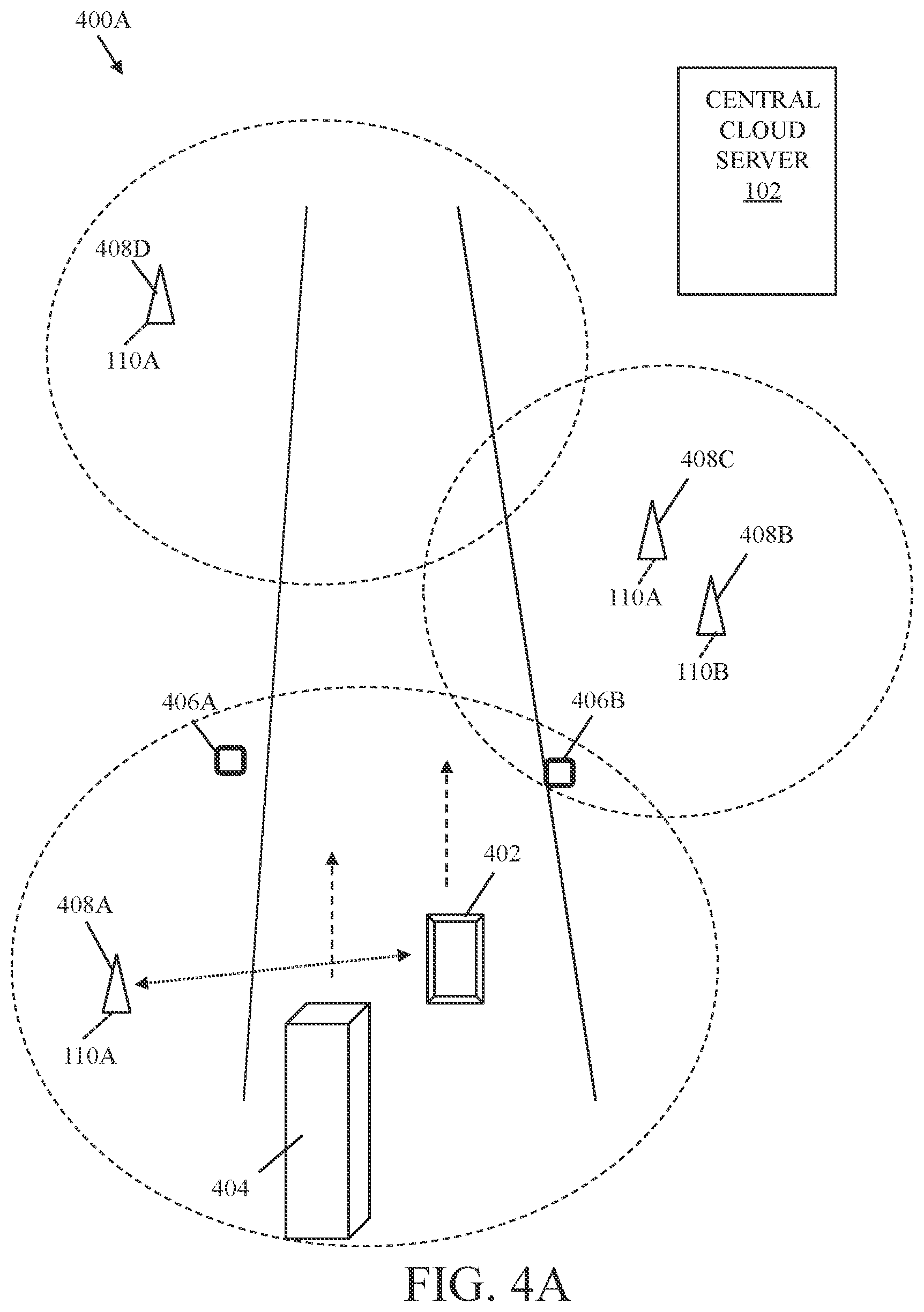 Patent US11818593 Figure 4 – Central cloud server and edge devices assisted high speed low-latency wireless connectivity