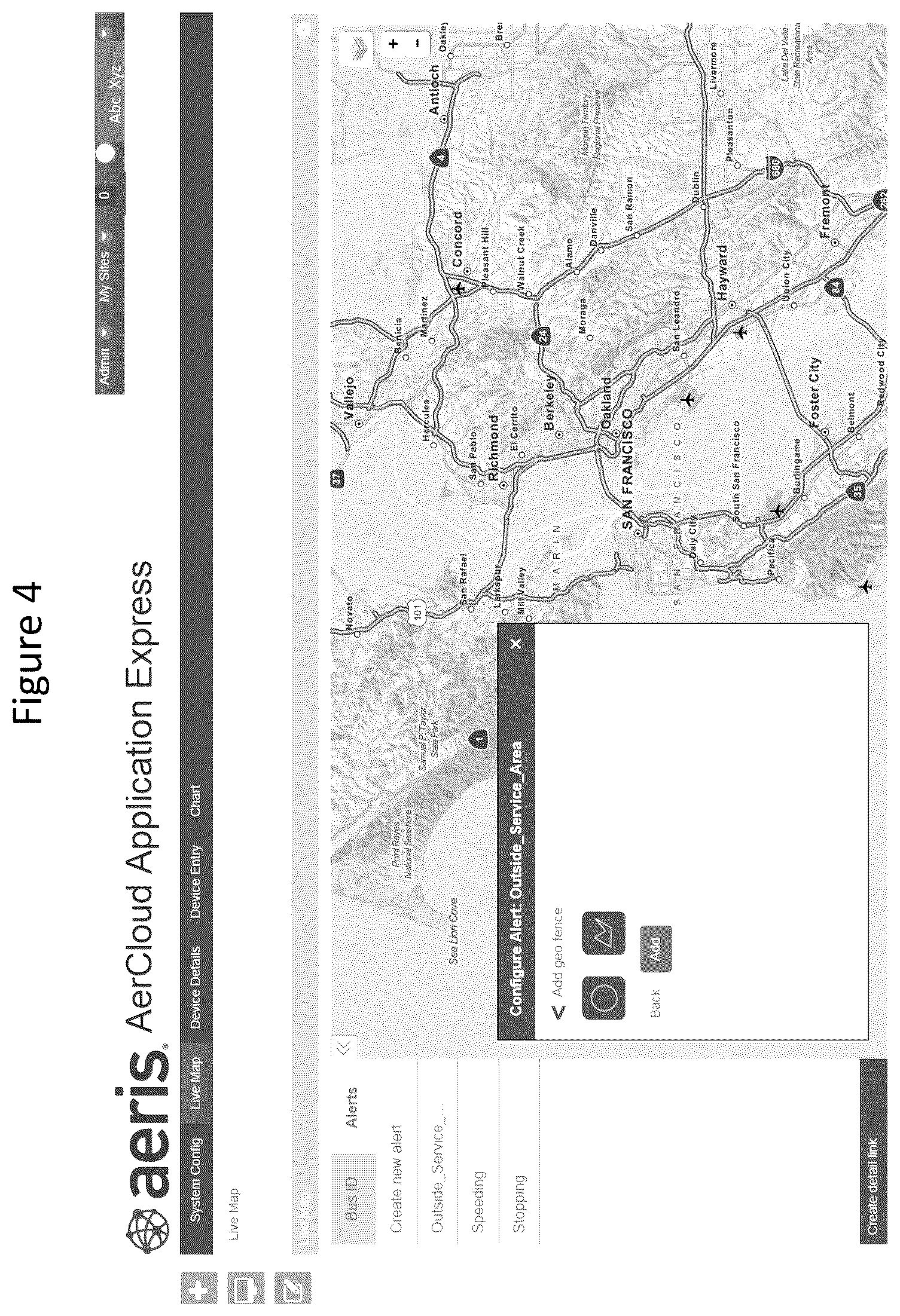 Patent US11818623 Figure 4 – System and method for monitoring devices relative to a user defined geographic area