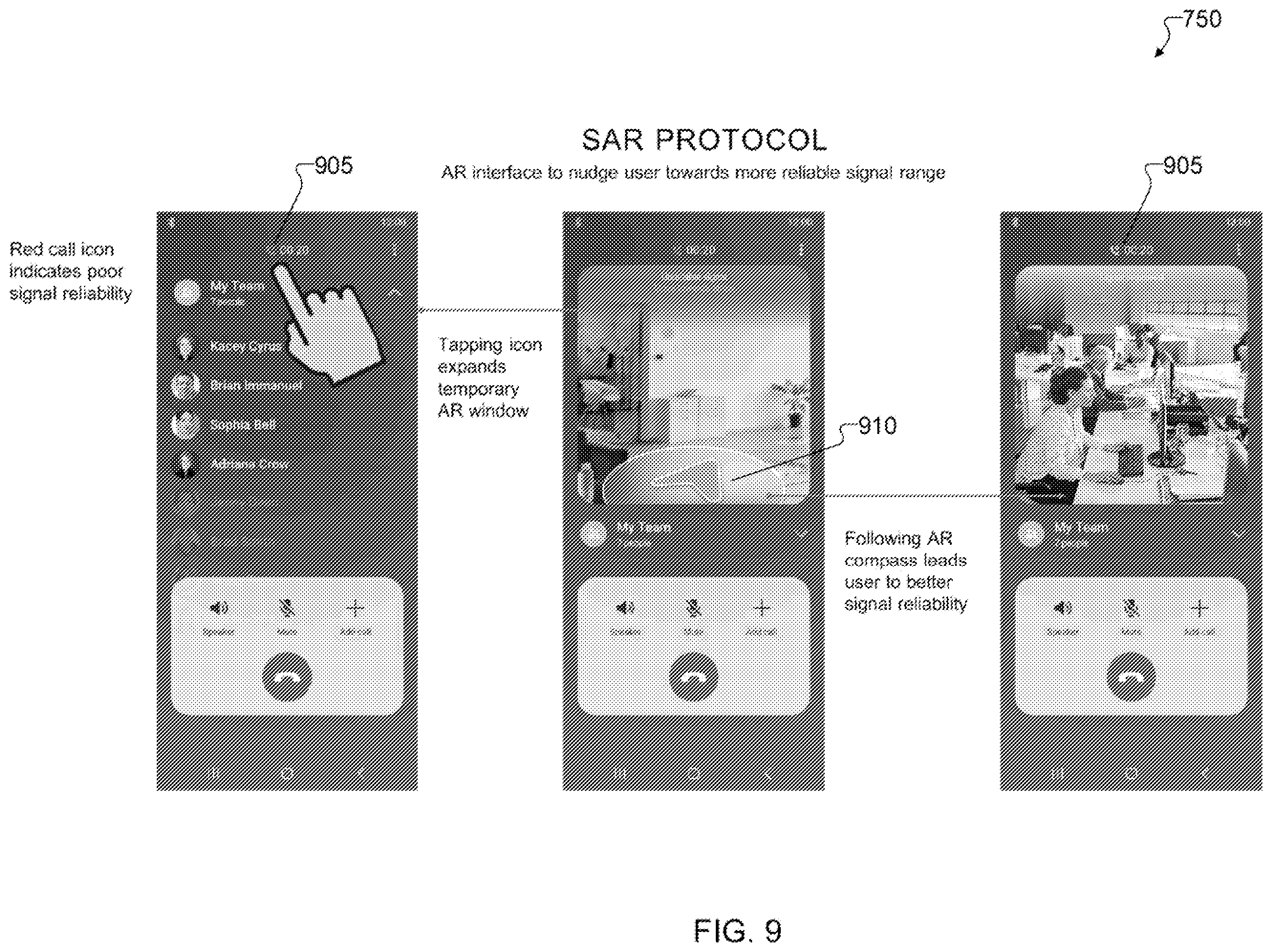 Patent US11818638 Figure 9 – System and method for signal range awareness protocol for short to medium range ad-hoc group calls