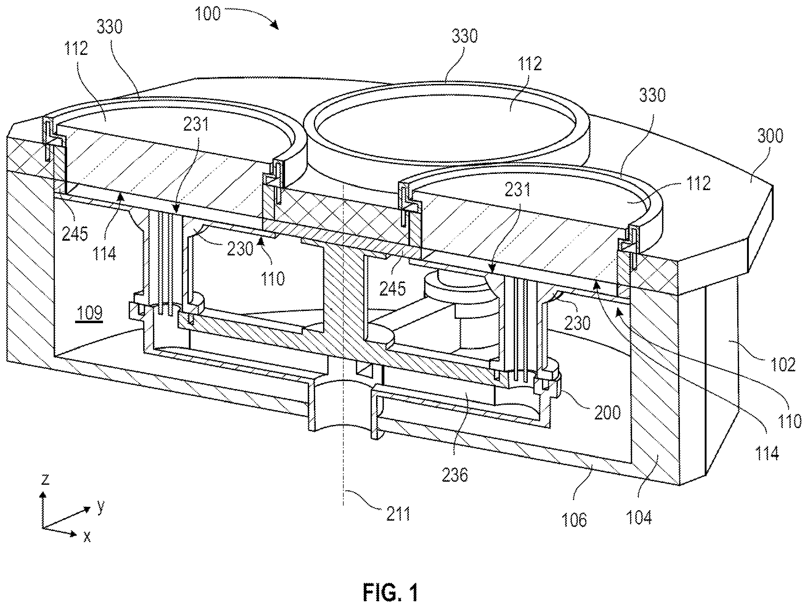 Patent US11818810 Figure 1 – Heater assembly with purge gap control and temperature uniformity for batch processing chambers