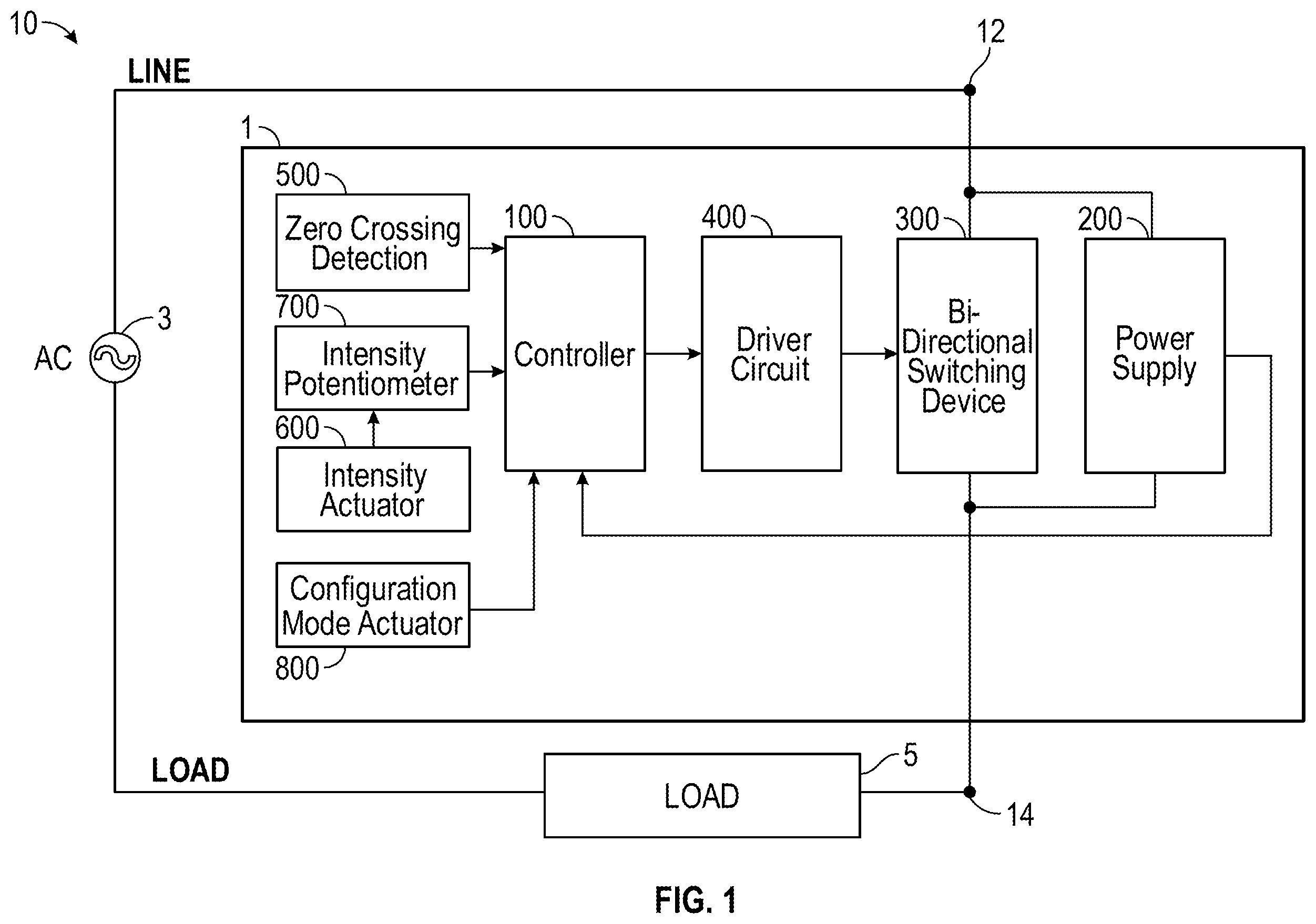 Patent US11818822 Figure 1 – Dimmers with an actuator for switching dimmer mode