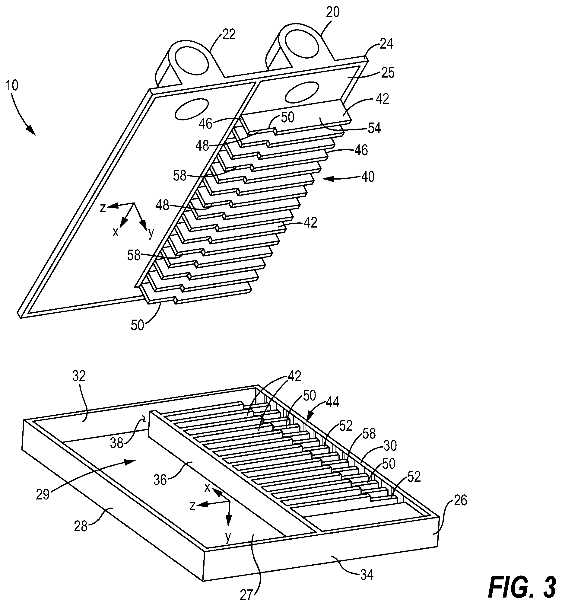 Patent US11818831 Figure 2 – Notched baffled heat exchanger for circuit boards