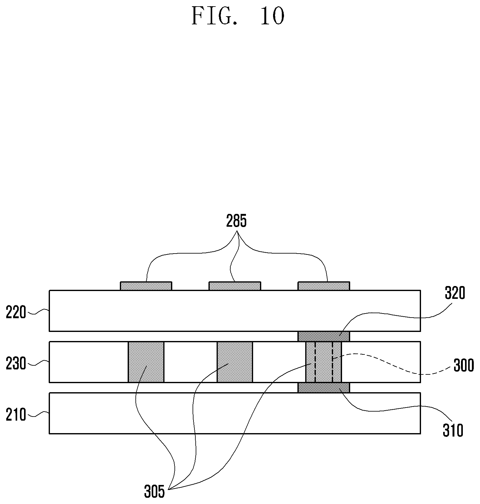 Patent US11818843 Figure 10 – Electronic device including interposer