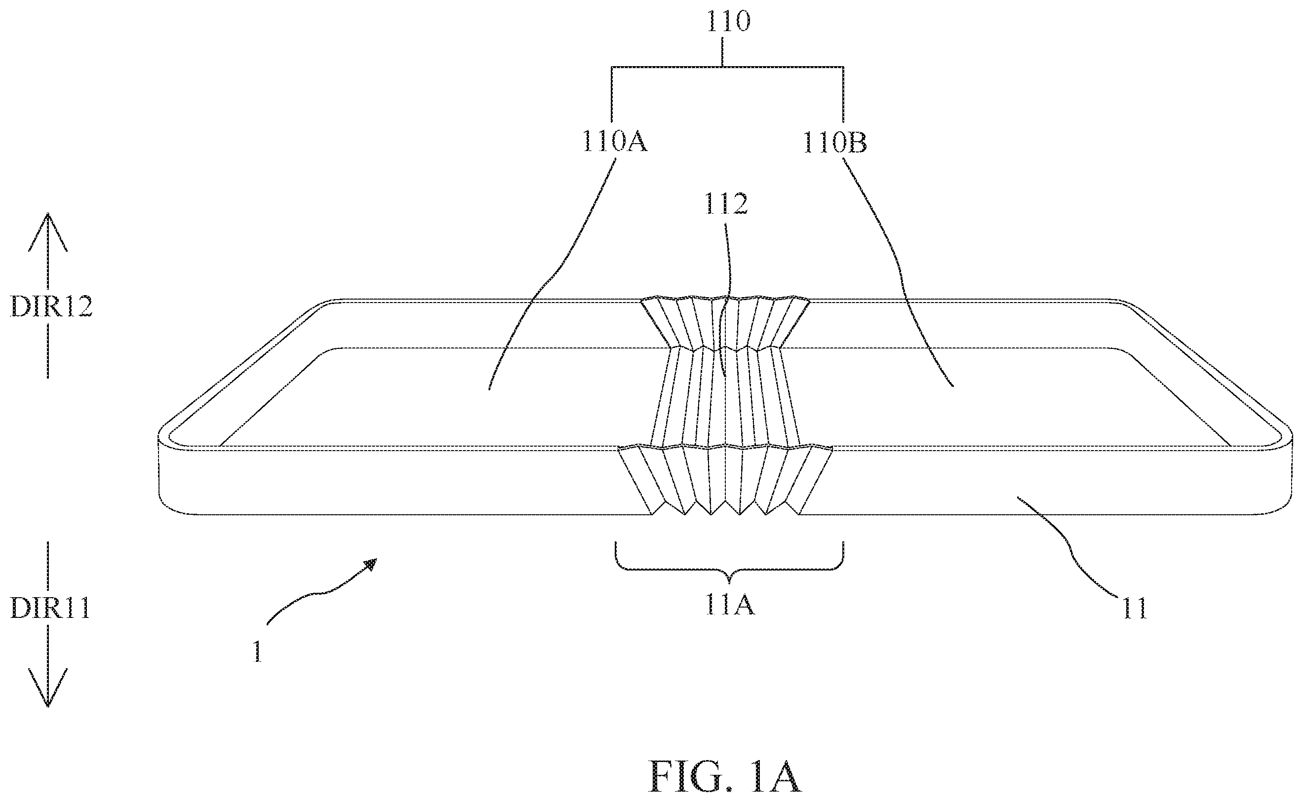 Patent US11818851 Figure 1 – Foldable apparatus for foldable device