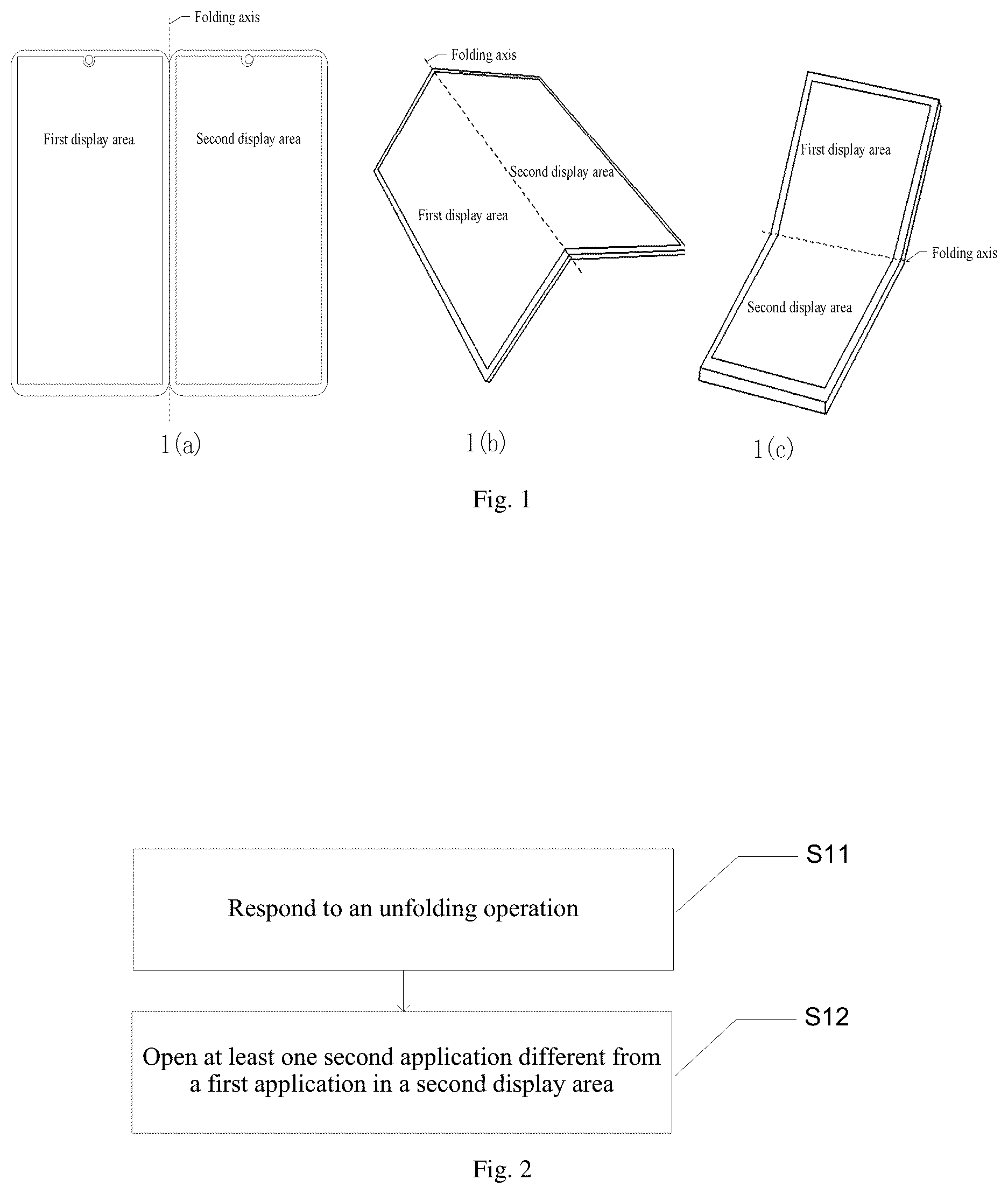 Patent US11818852 Figure 1 – Folding terminal control method and apparatus, terminal, and storage medium