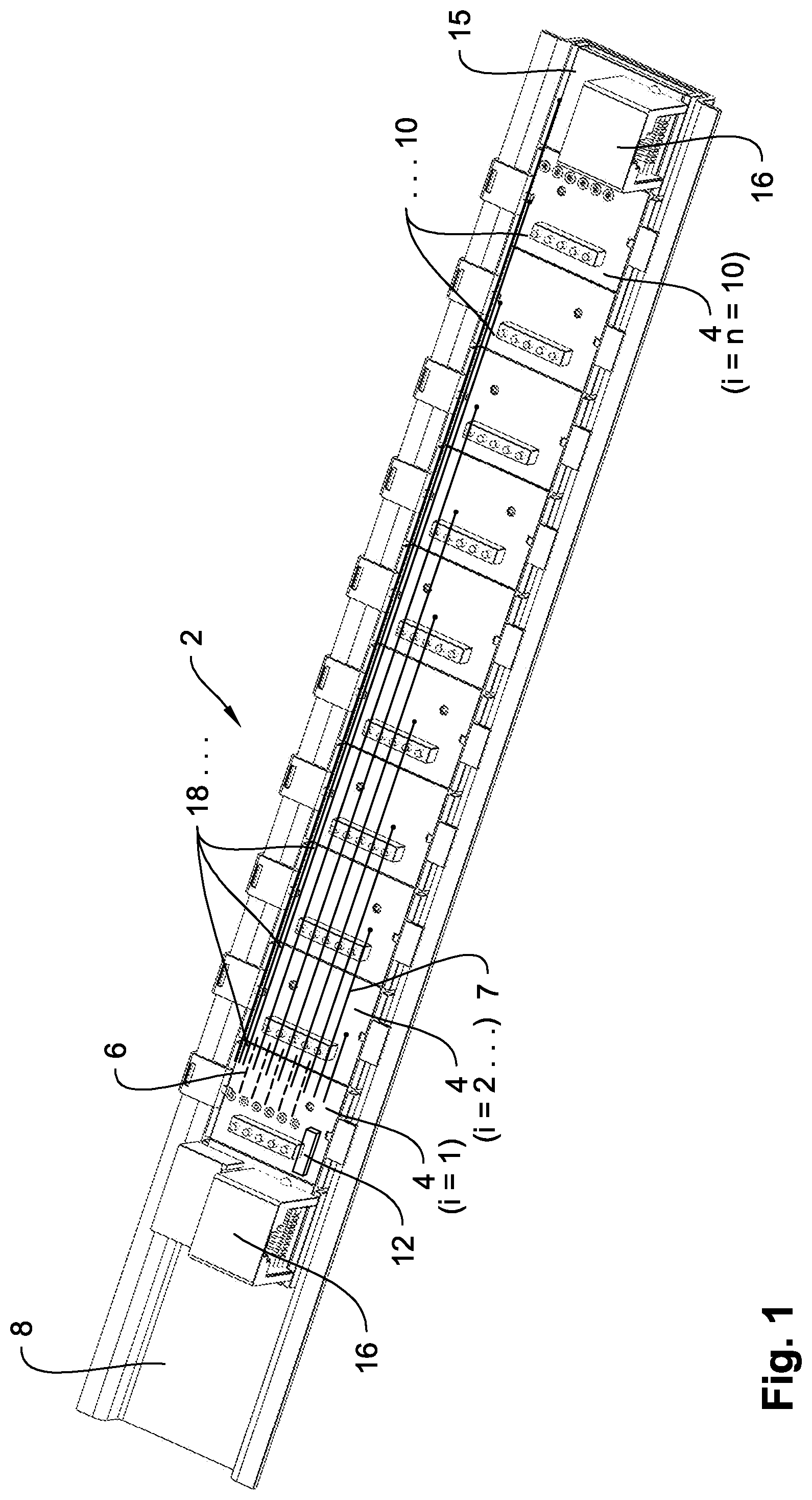 Patent US11818859 Figure 1 – Carrier-rail bus assembly with automatic bus addressing