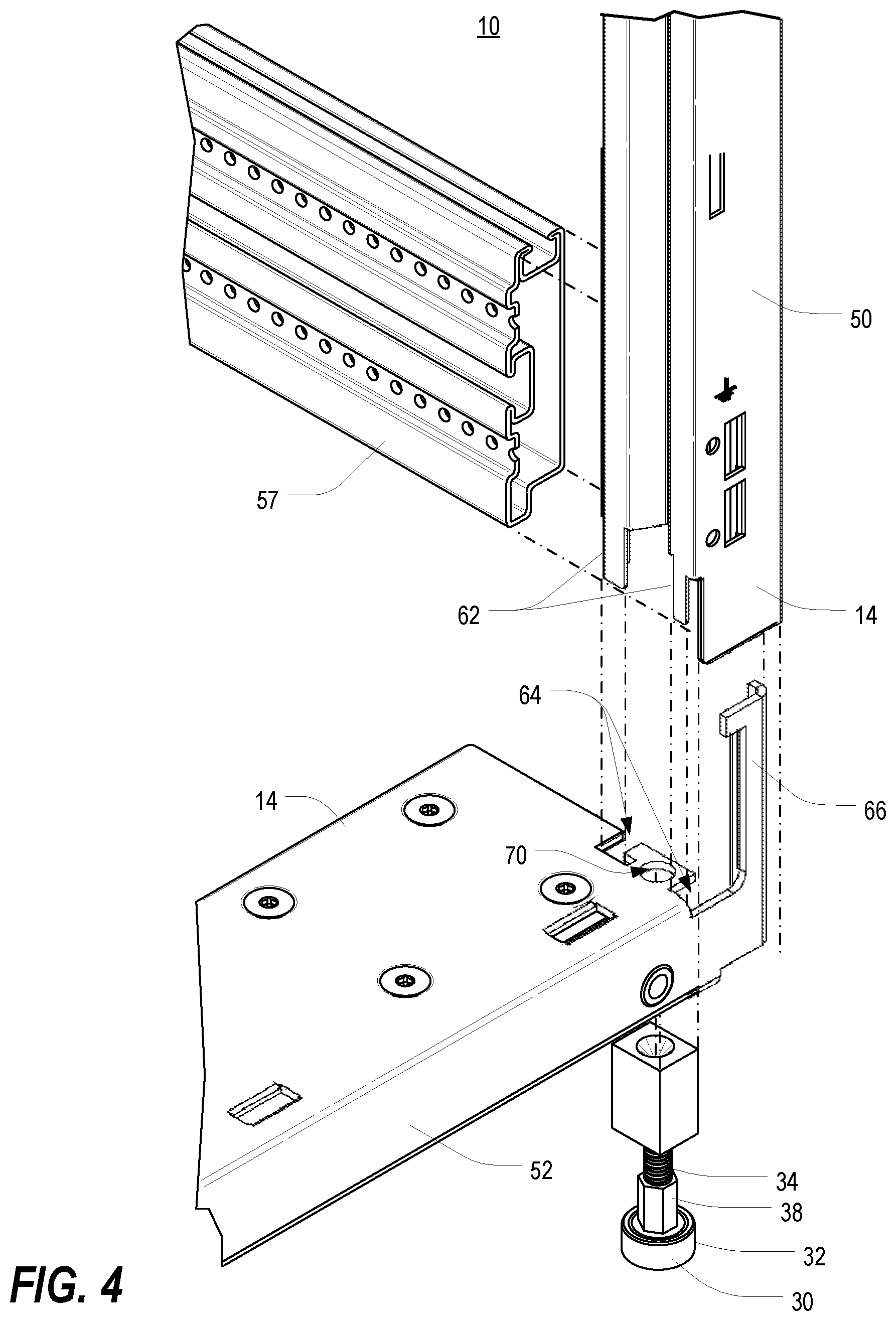 Patent US11818861 Figure 4 – Frame structure for electronic equipment enclosure