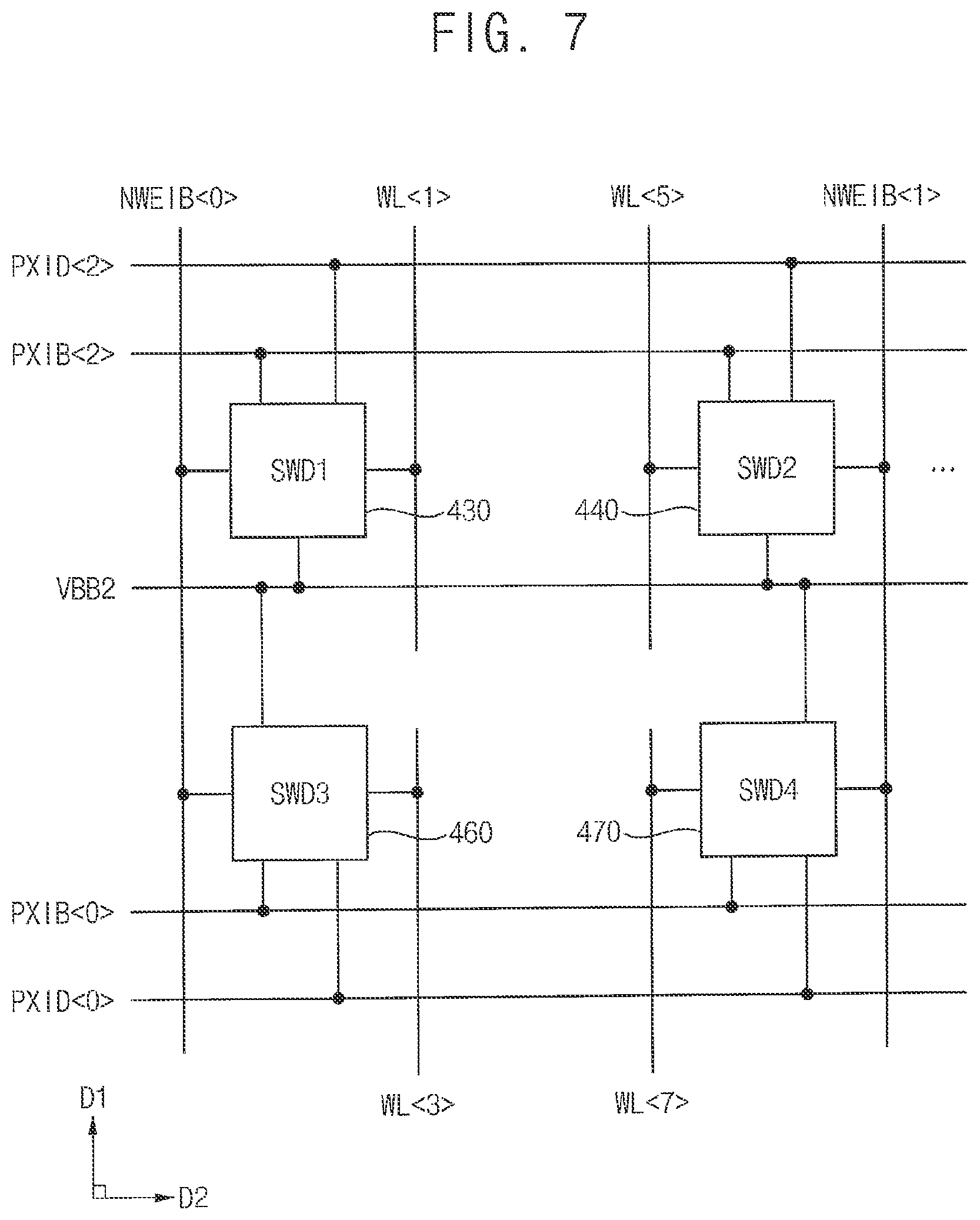 Patent US11818881 Figure 7 – Sub word-line driver circuit of semiconductor memory device and semiconductor memory device including the same