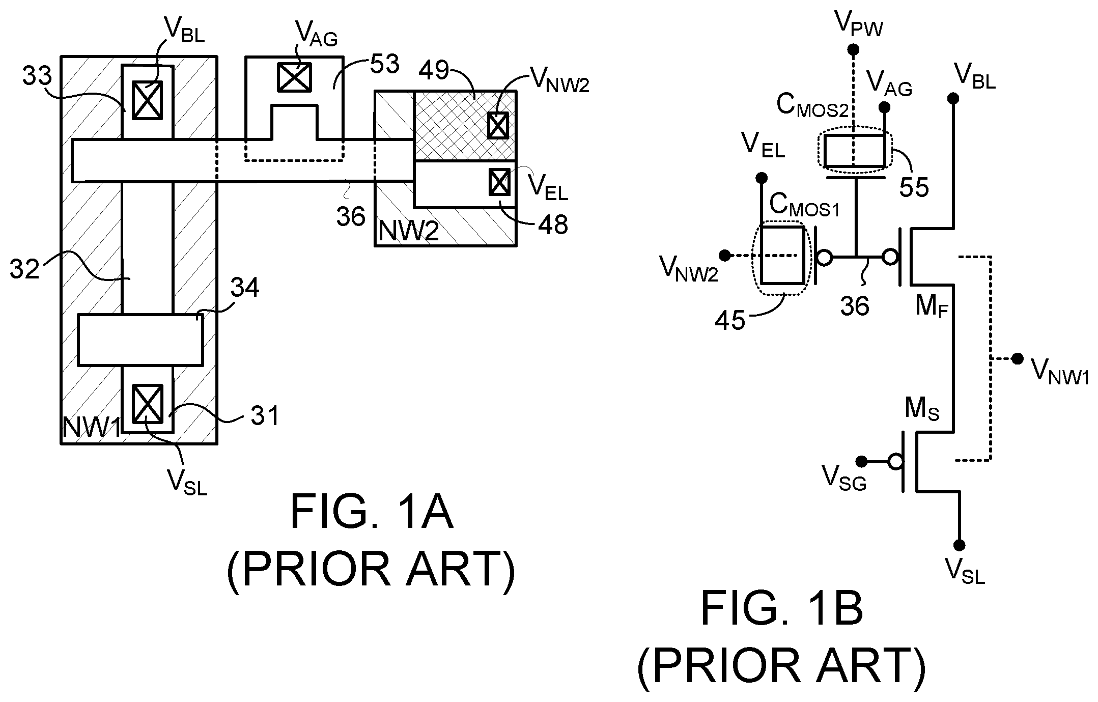 Patent US11818887 Figure 1 – Erasable programmable single-poly non-volatile memory cell and associated array structure