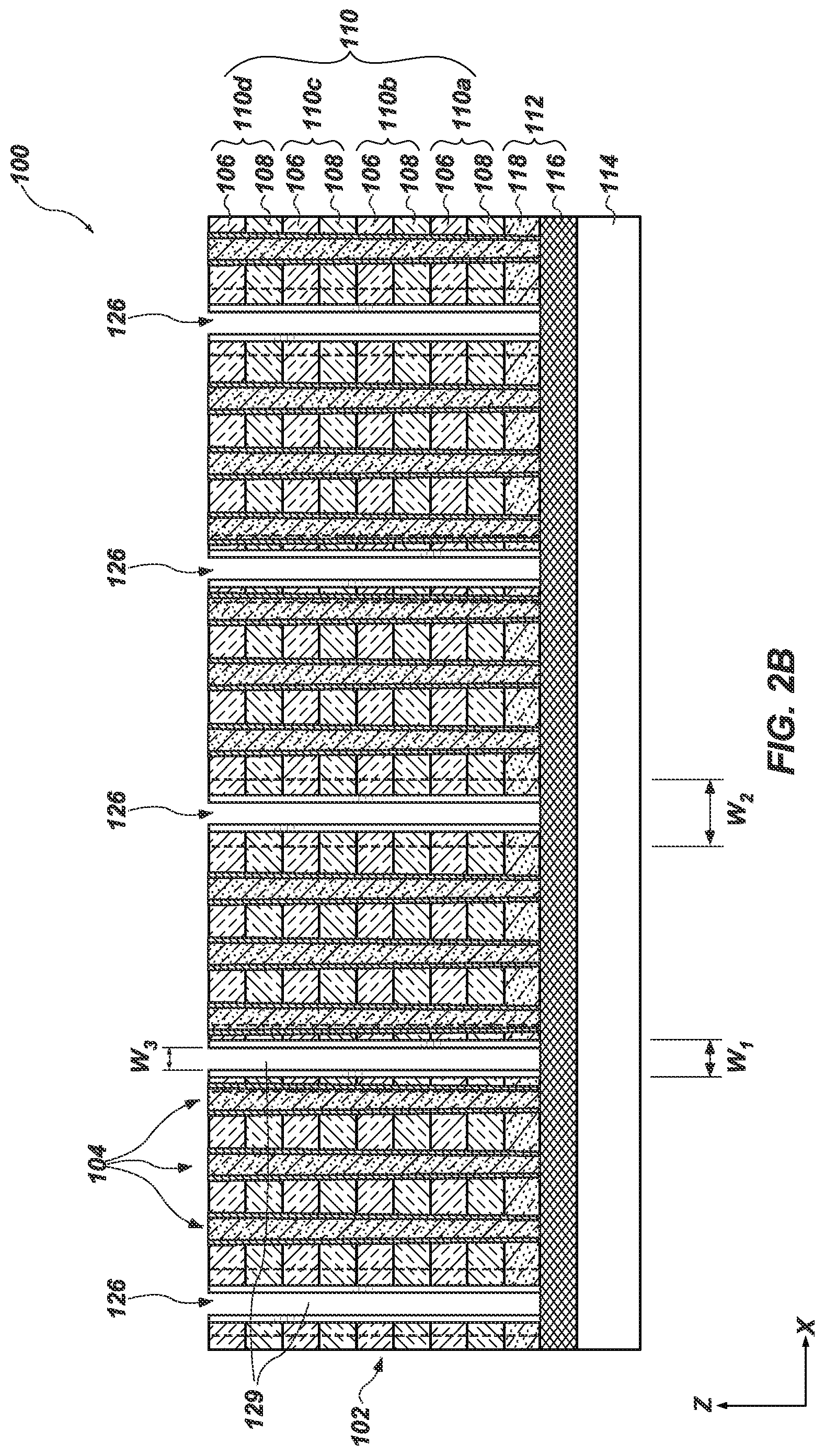 Patent US11818888 Figure 4 – Apparatuses and memory devices including slot structures extending through stack structures
