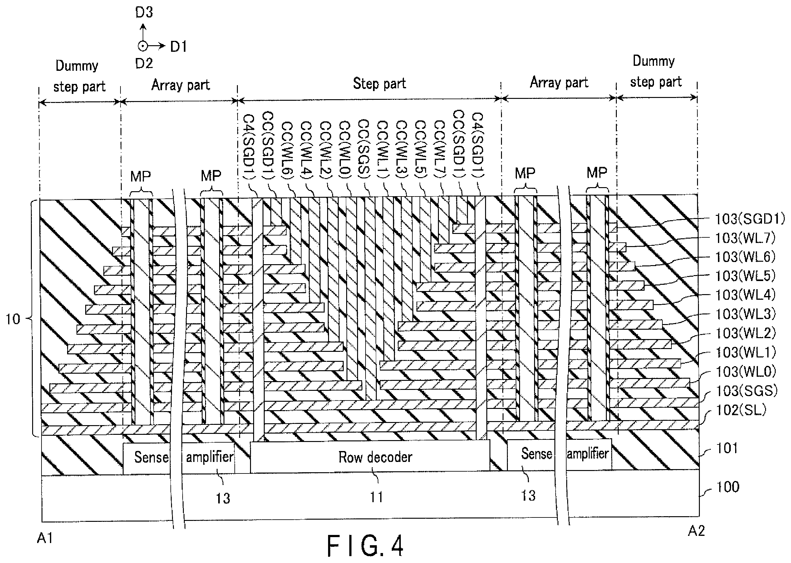 Patent US11818890 Figure 4 – Semiconductor memory device