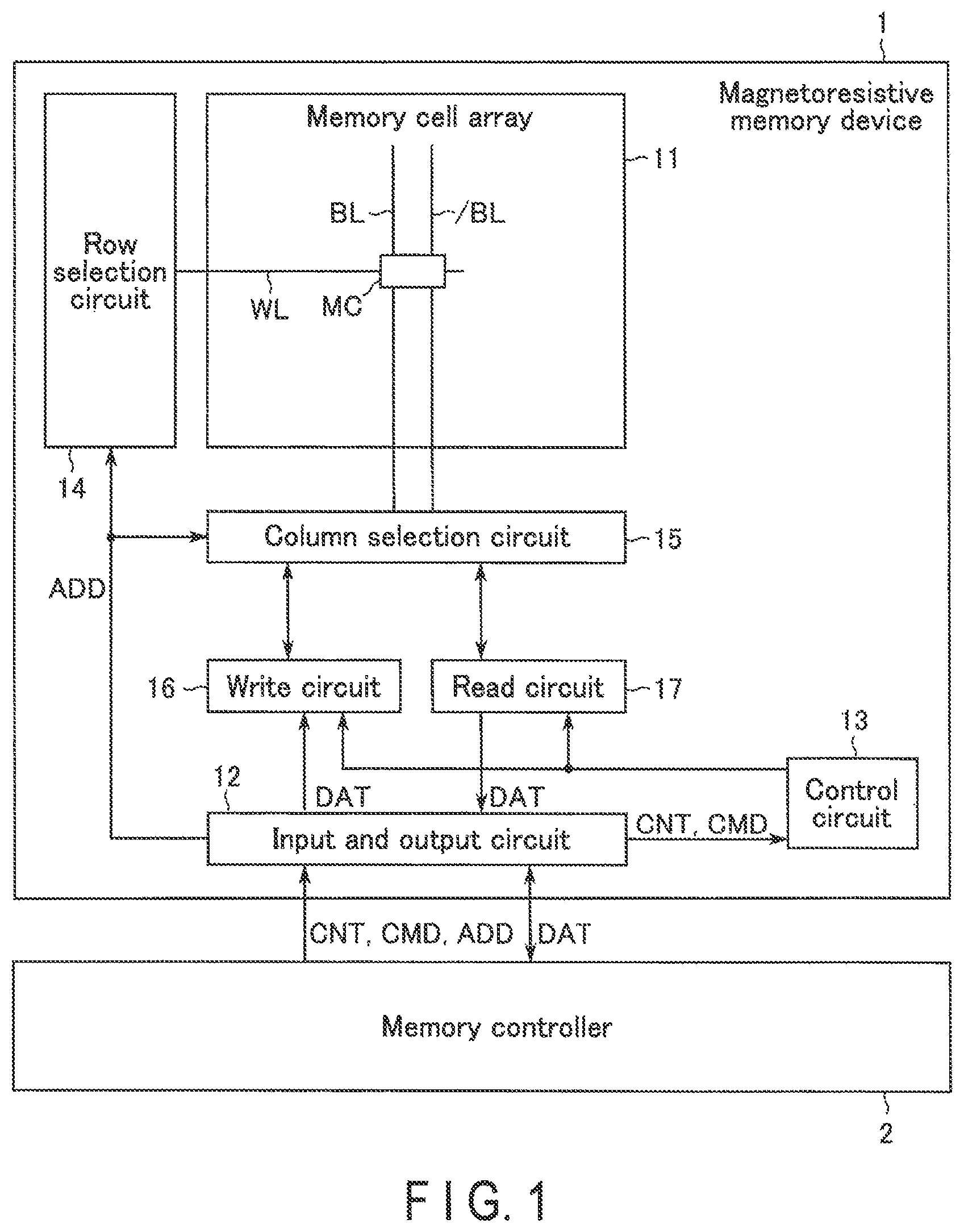 Patent US11818898 — Magnetoresistive memory device and method of manufacturing magnetoresistive memory device — Figure 1