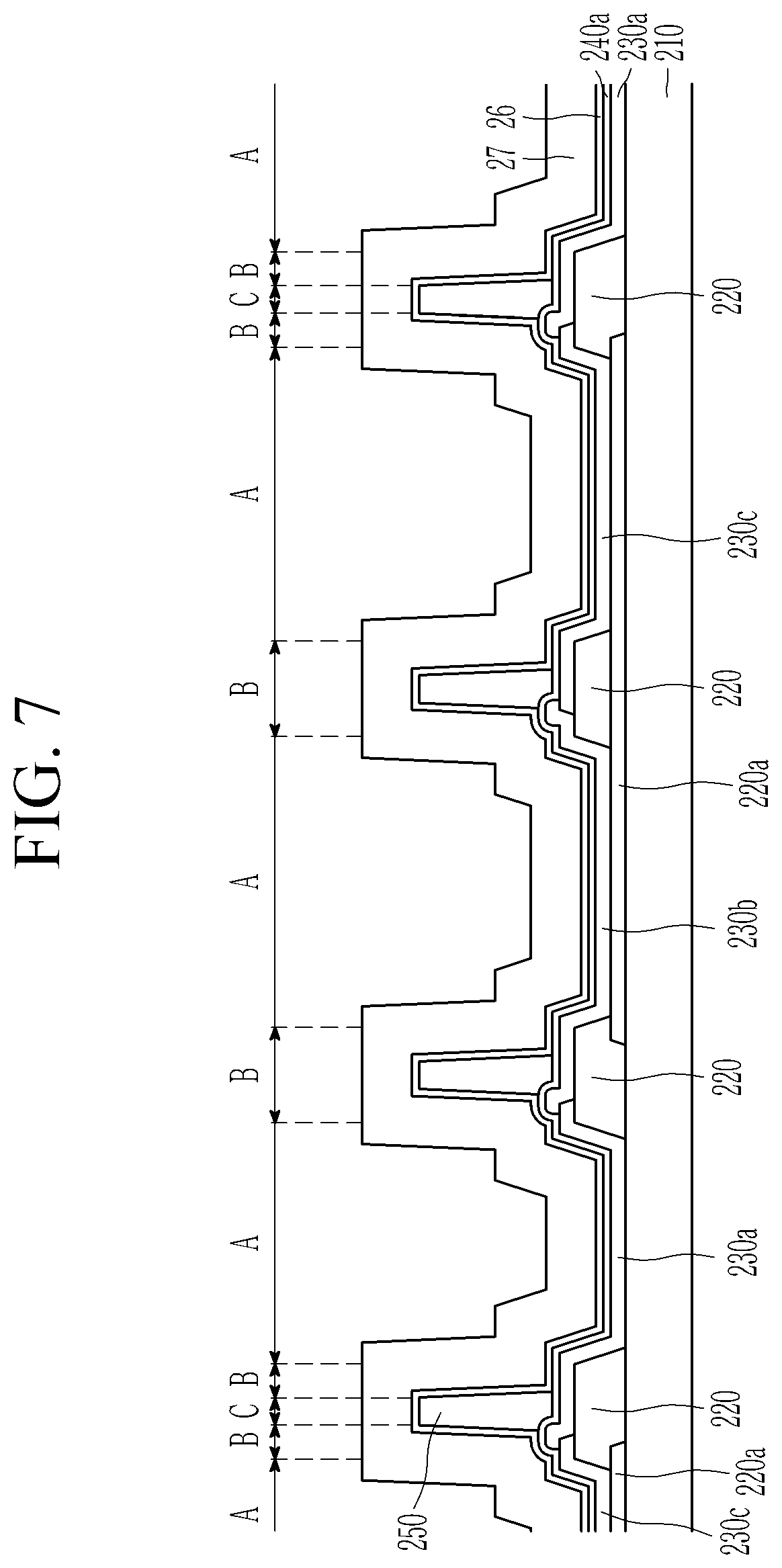 Patent US11818909 Figure 7 – Color conversion panel comprising overcoat and spacer, and display device including the same