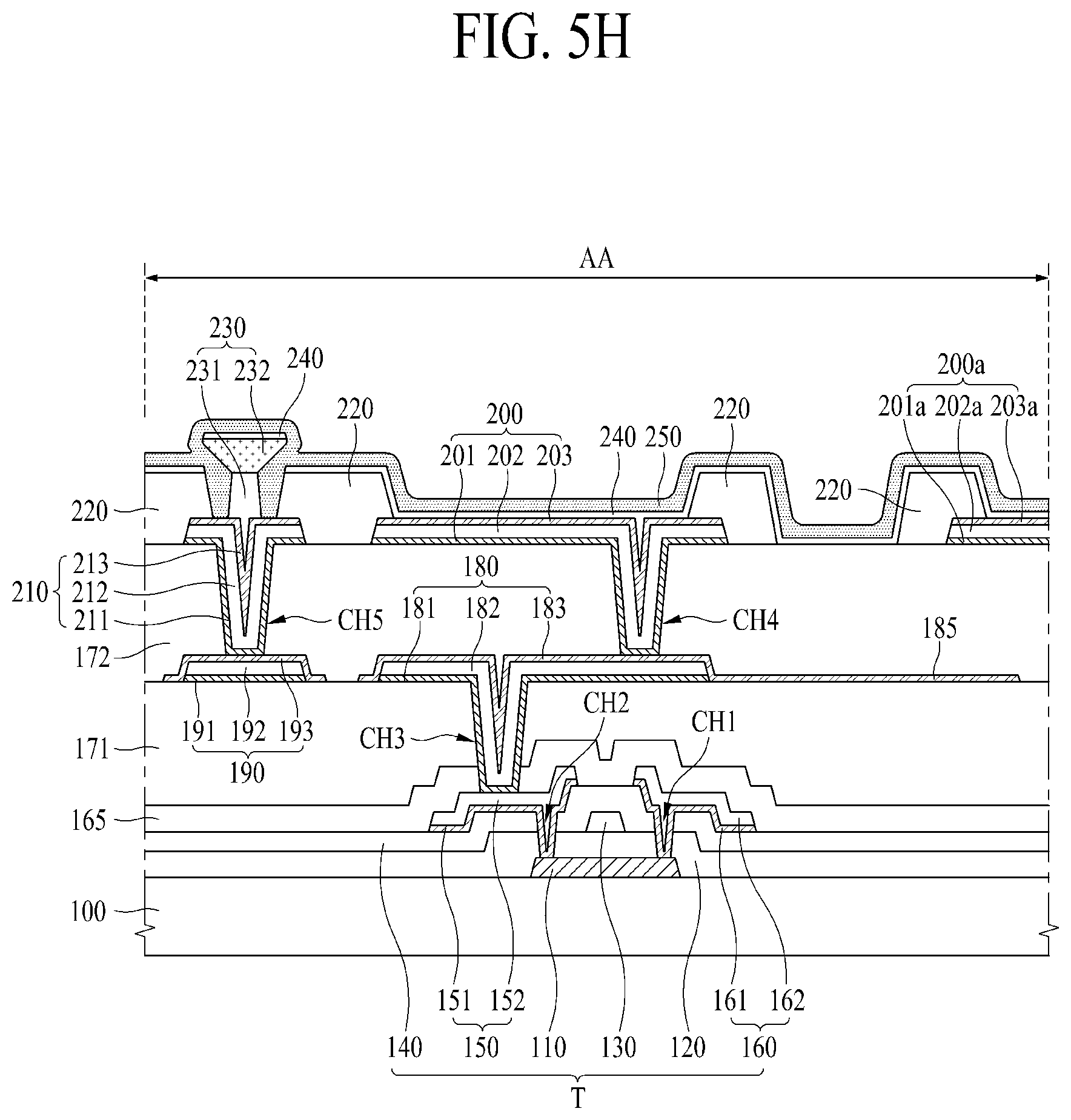 Patent US11818910 Figure 8 – Organic light emitting display device and method of manufacturing the same