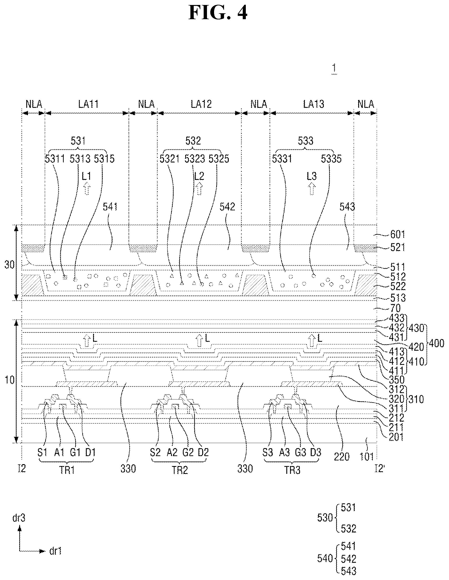 Patent US11818937 Figure 4 – Organic light emitting display