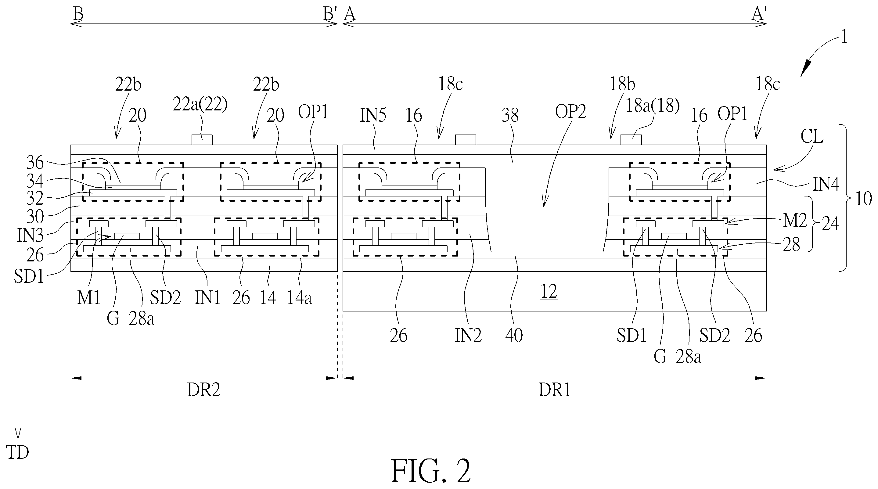 Patent US11818938 Figure 2 – Display panel and electronic device