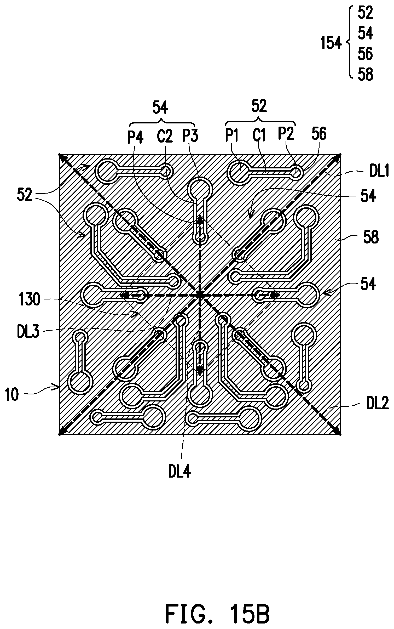 Patent US11824005 Figure 14 – Package structure with reinforcement structures in a redistribution circuit structure and manufacturing method thereof