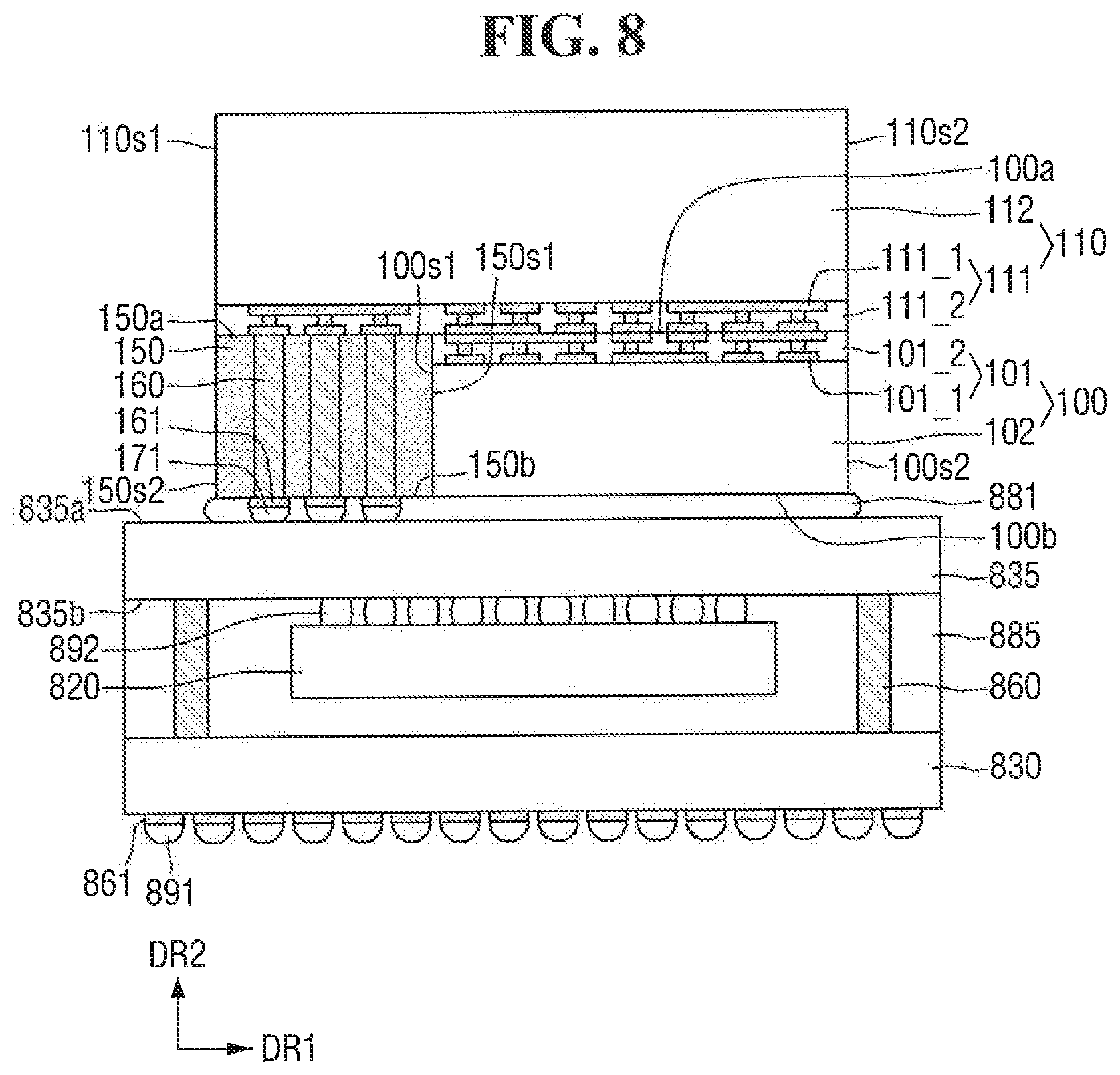 Patent US11824006 Figure 8 – Semiconductor package
