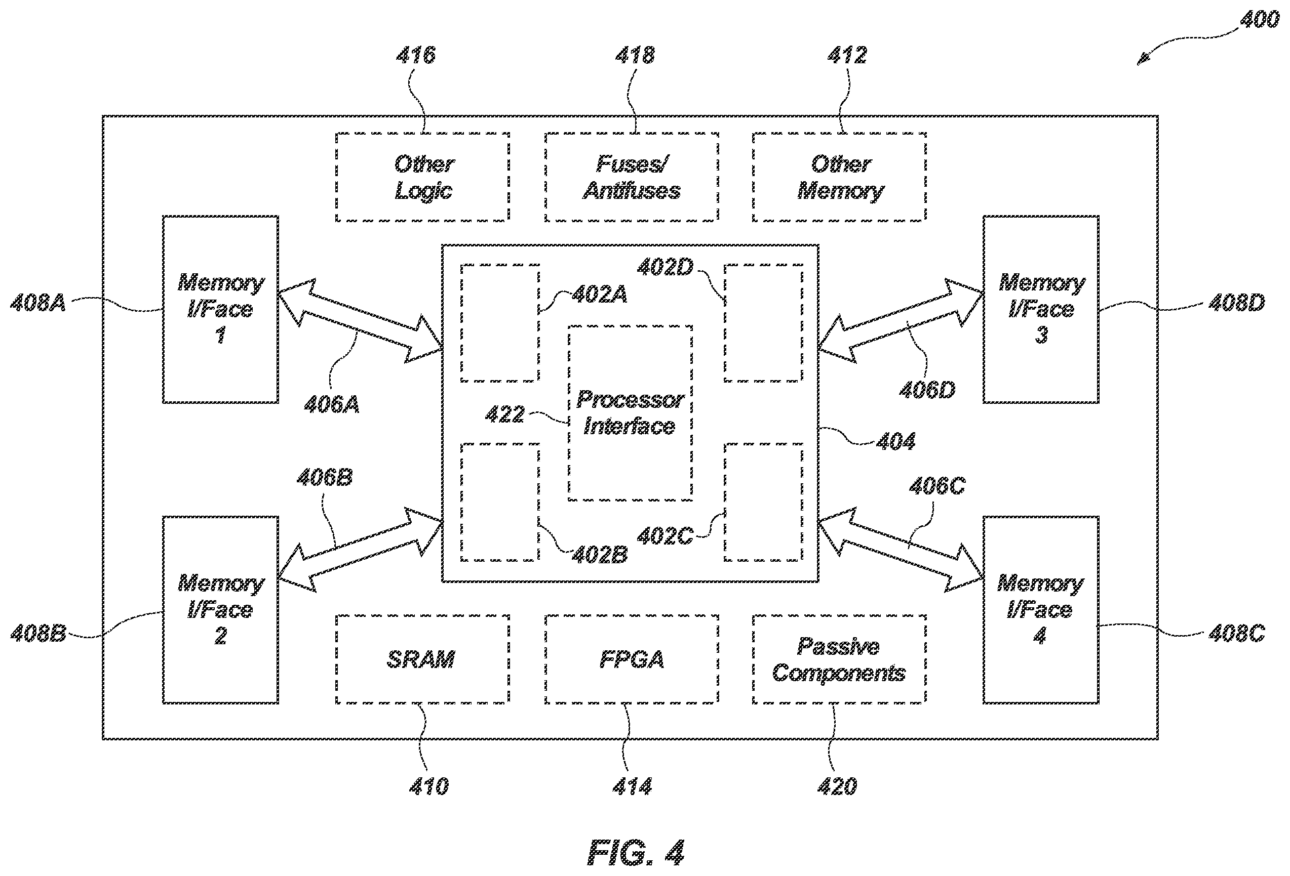 Patent US11824010 Figure 5 – Interposers for microelectronic devices