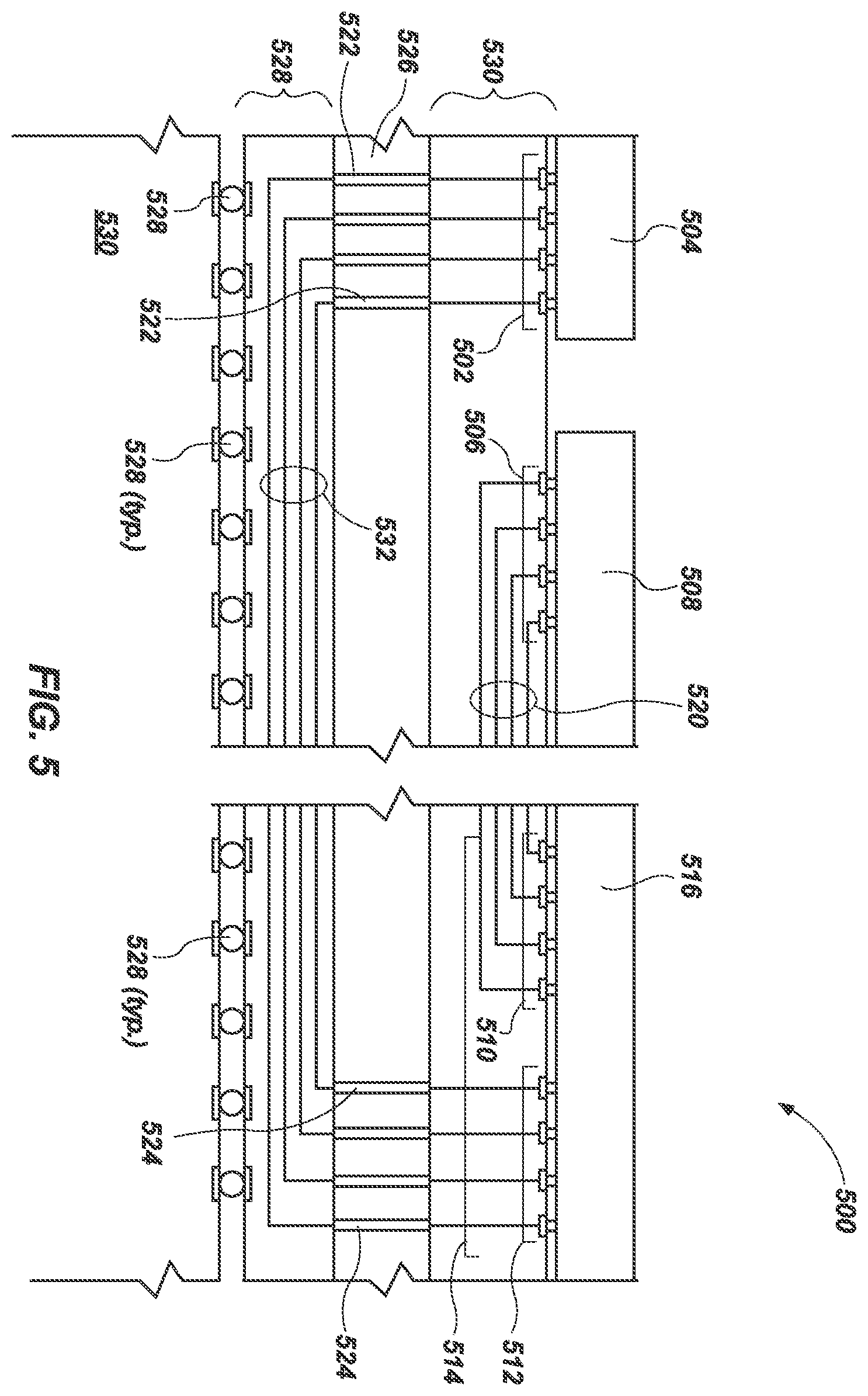 Patent US11824010 Figure 6 – Interposers for microelectronic devices