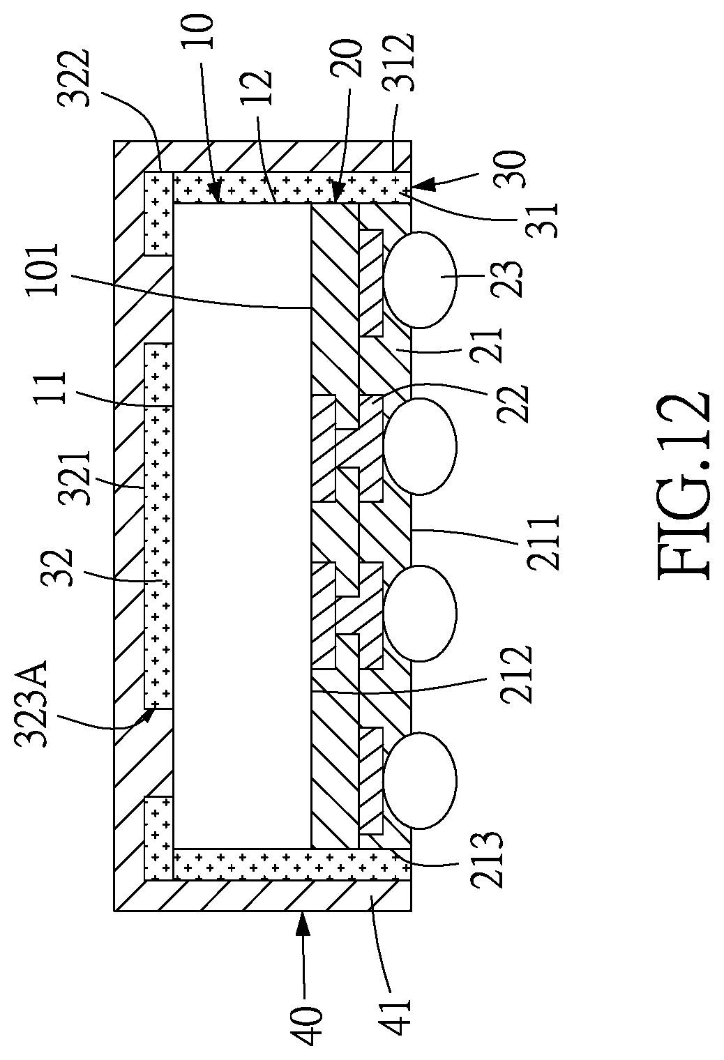 Patent US11824012 Figure 13 – Integrated circuit package structure and method of manufacturing the same