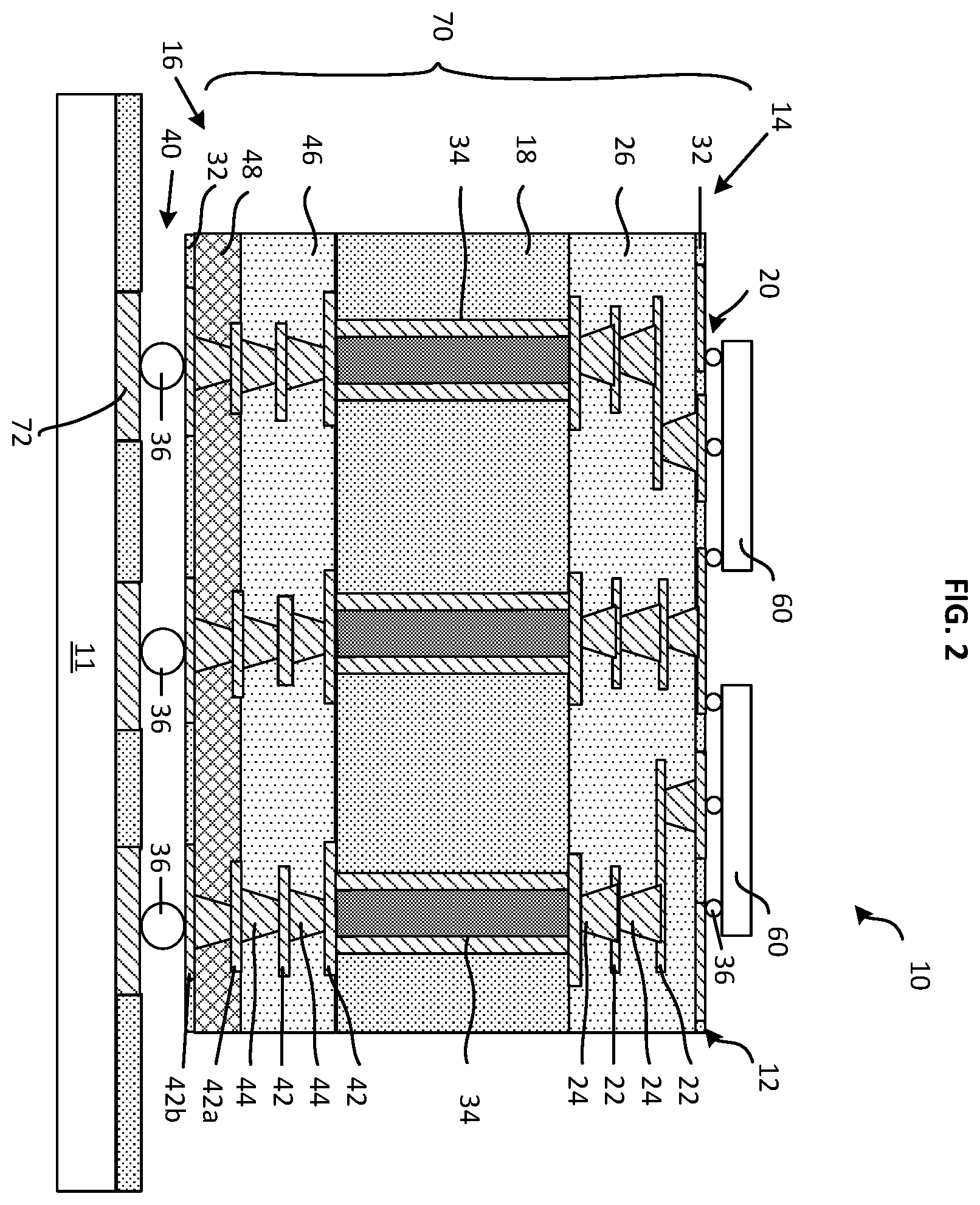 Patent US11824013 Figure 2 – Package substrate with reduced interconnect stress