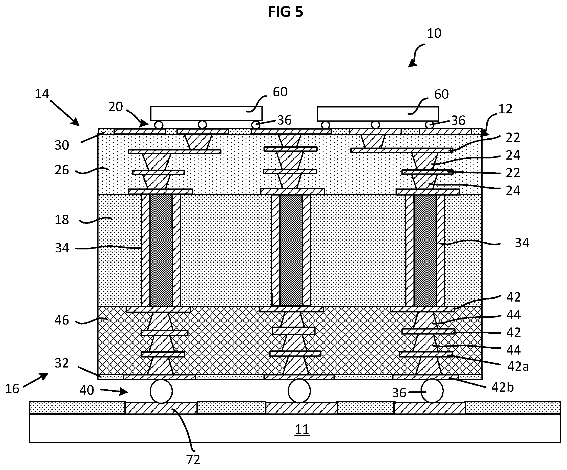 Patent US11824013 Figure 4 – Package substrate with reduced interconnect stress